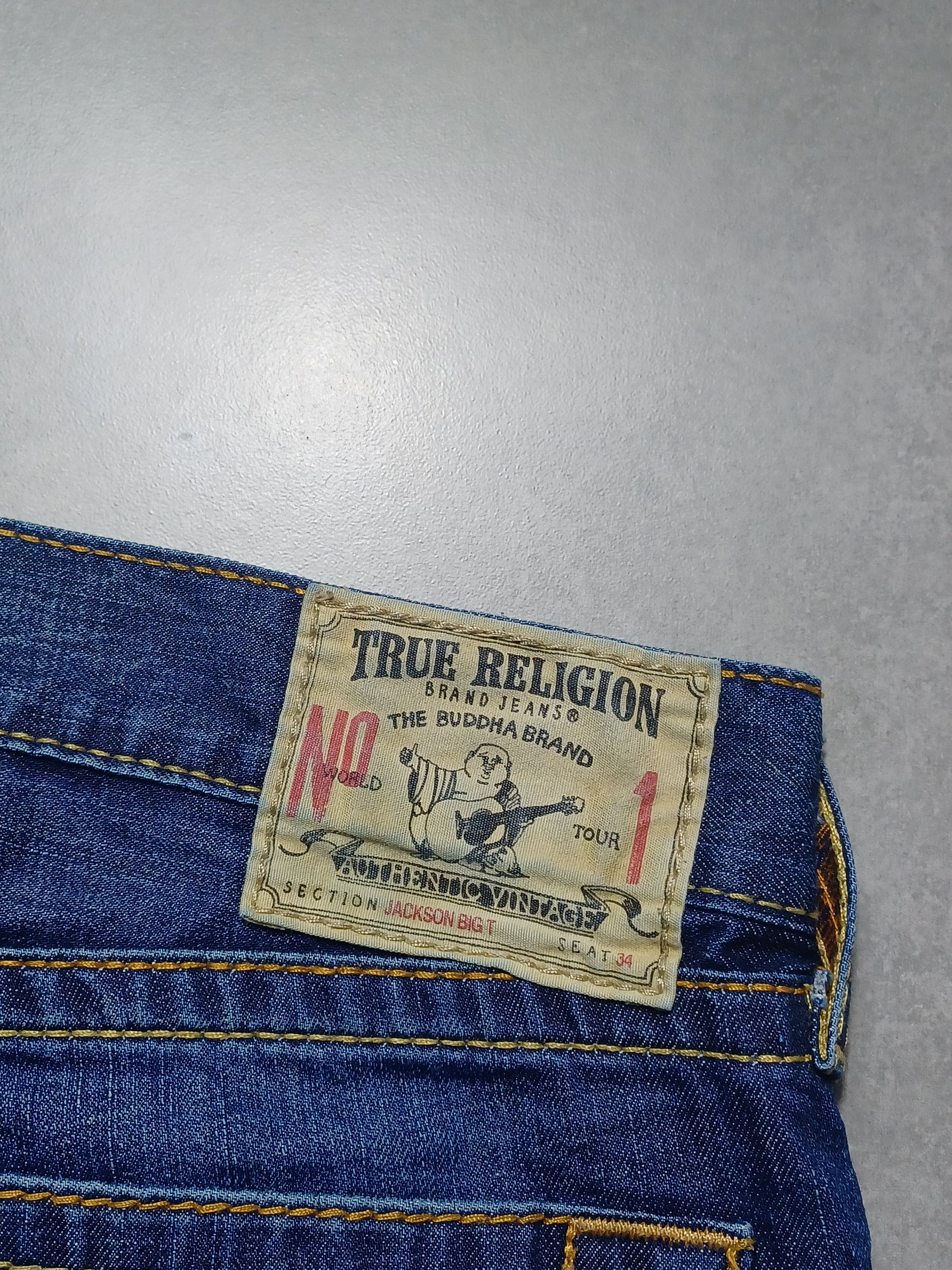 Granatowe straight jeans True Religion