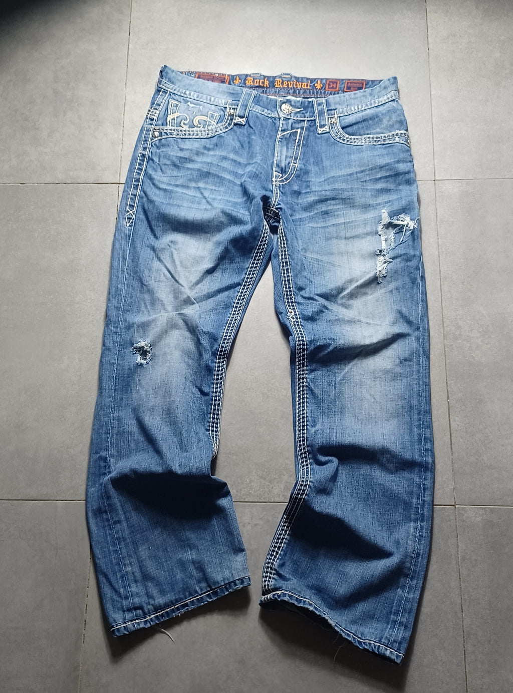 Niebieskie straight jeans Rock Revival