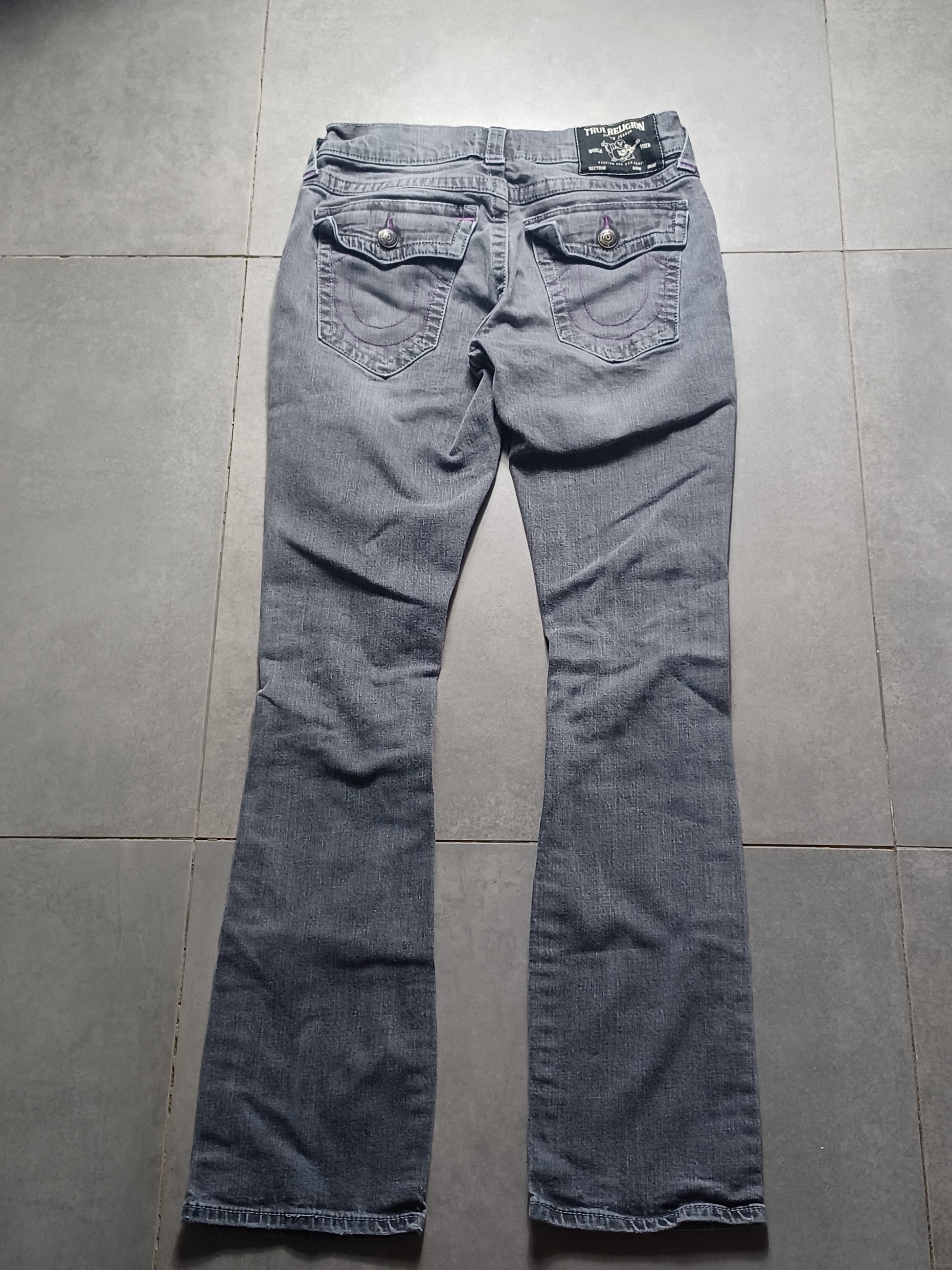 Szare Flared jeansy True Religion