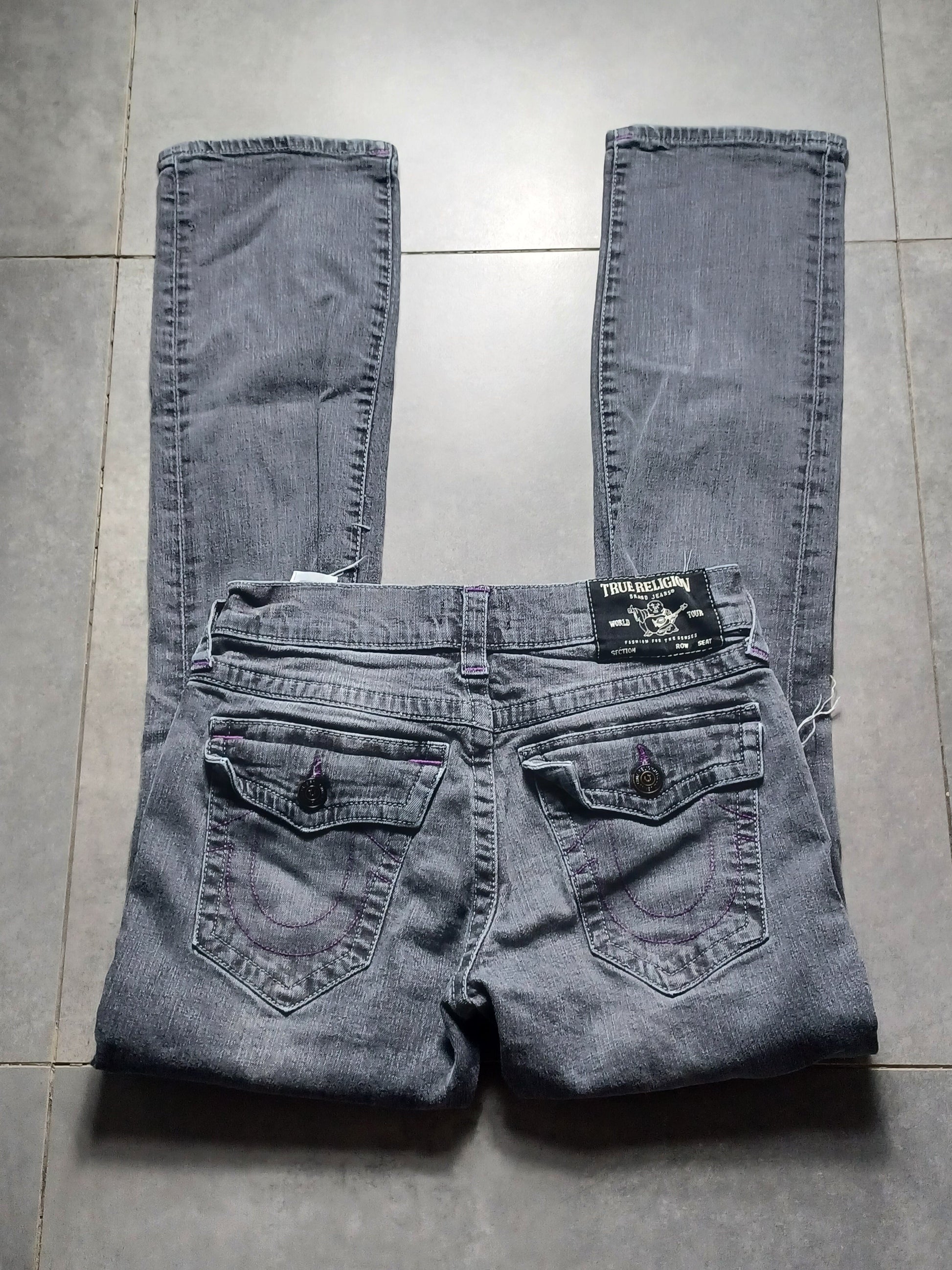 Szare Flared jeansy True Religion