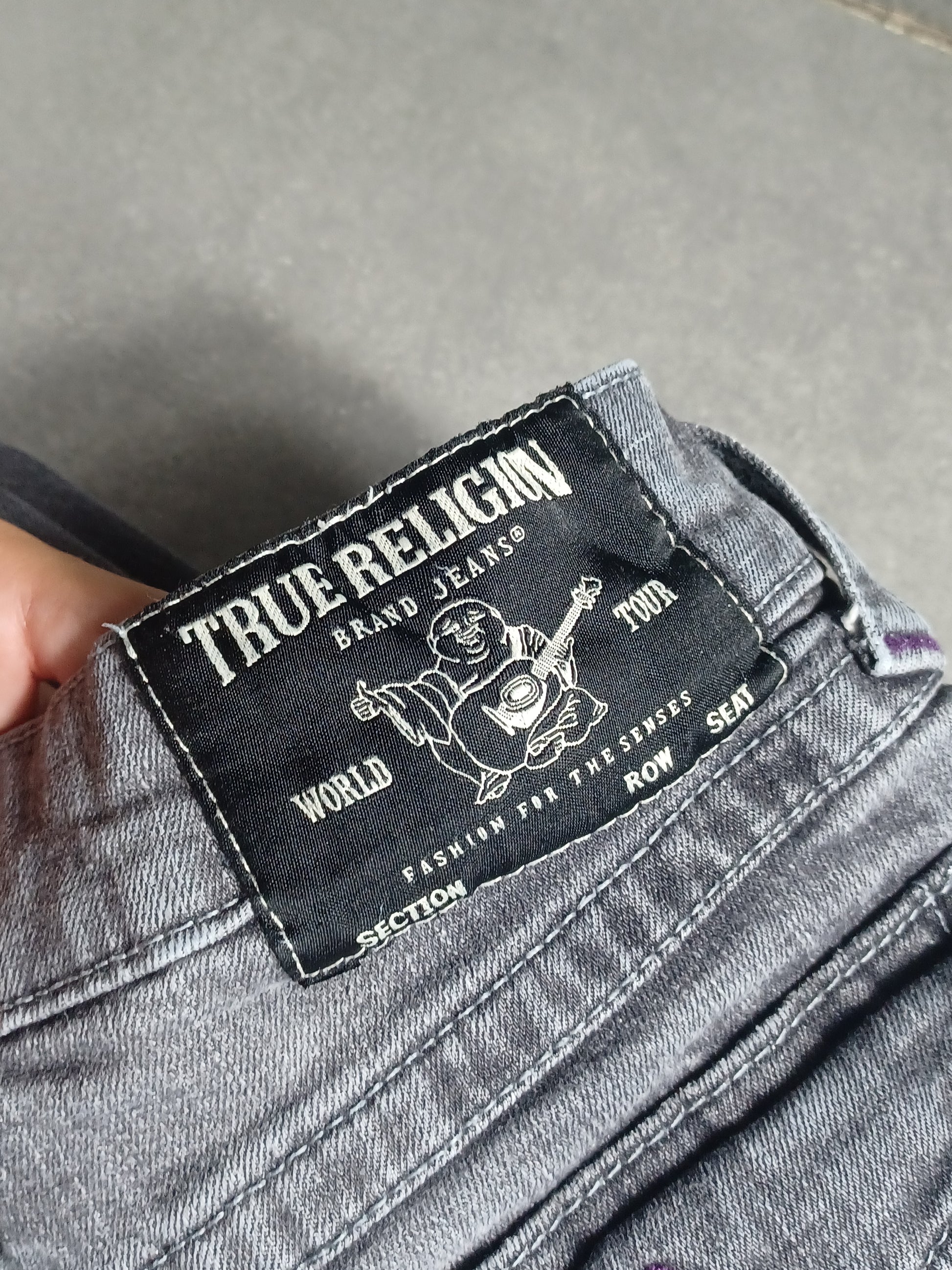 Szare Flared jeansy True Religion