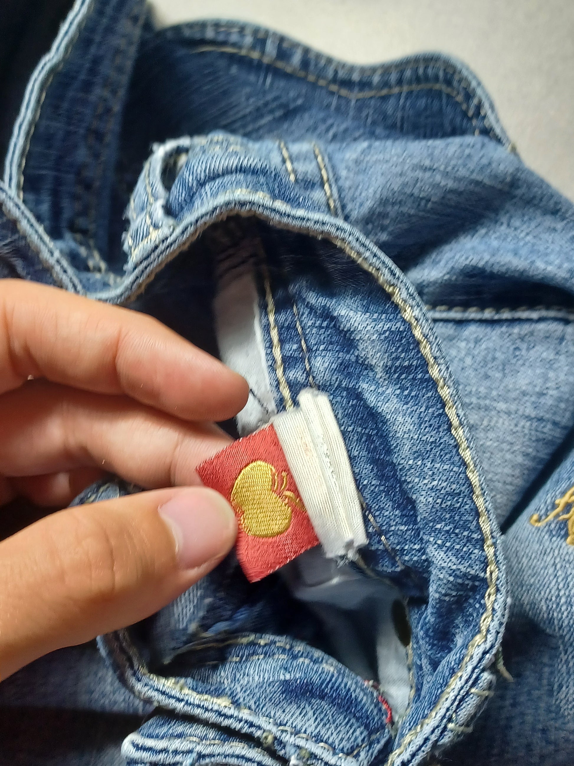 Niebieskie low rise flared jeansy Apple Bottoms
