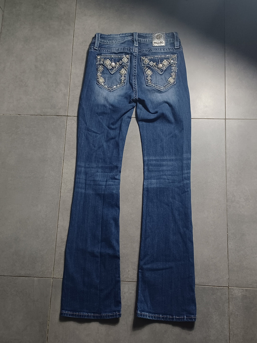 Granatowe low rise Flared jeansy Miss Me