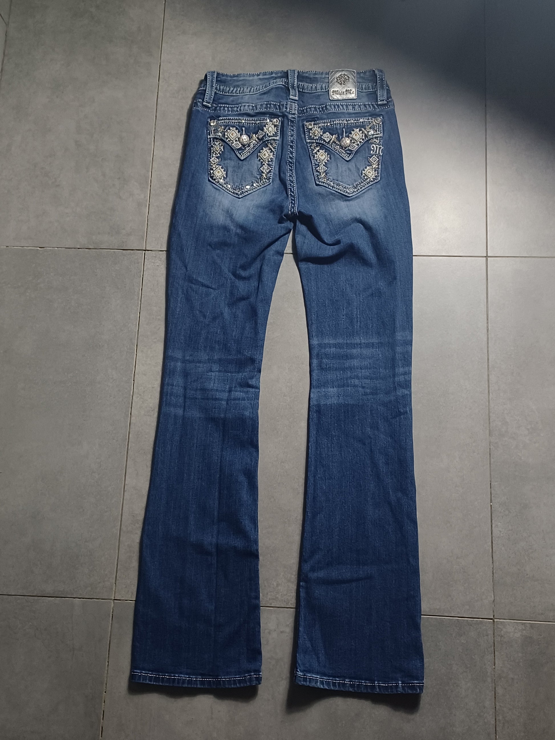Granatowe low rise Flared jeansy Miss Me