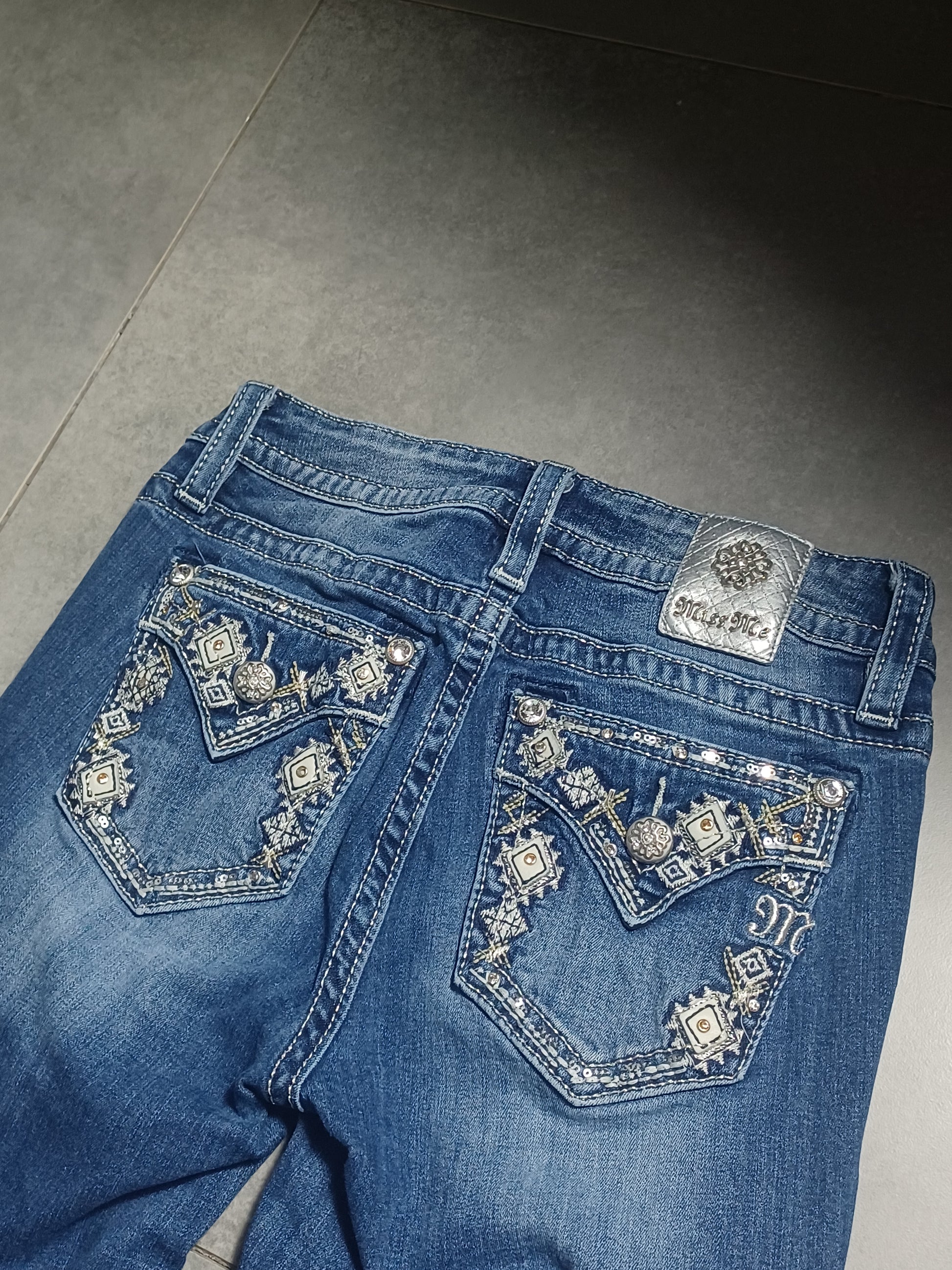 Granatowe low rise Flared jeansy Miss Me