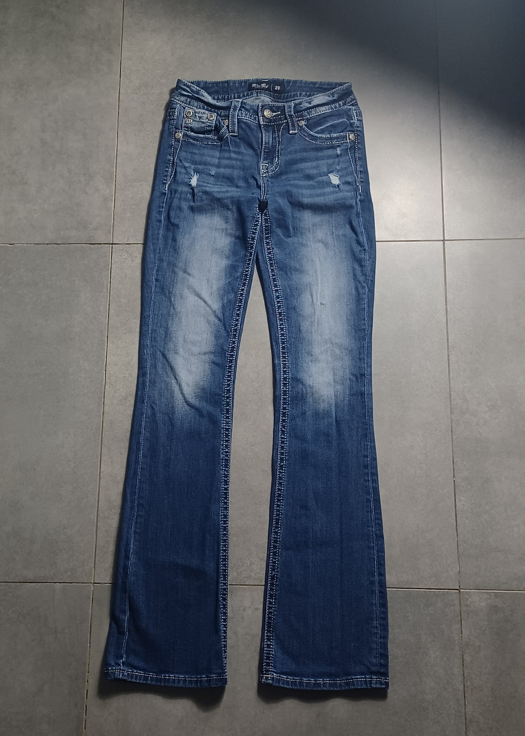 Granatowe low rise Flared jeansy Miss Me