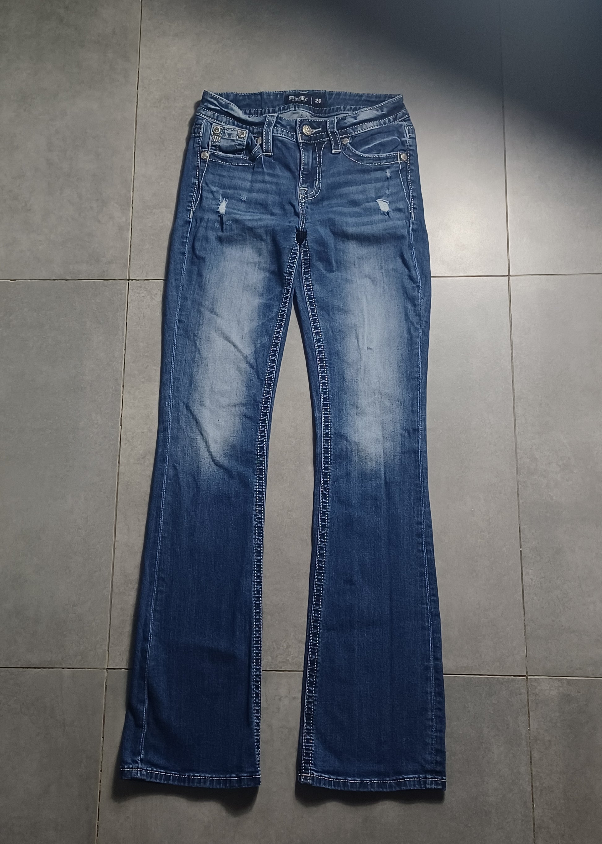 Granatowe low rise Flared jeansy Miss Me