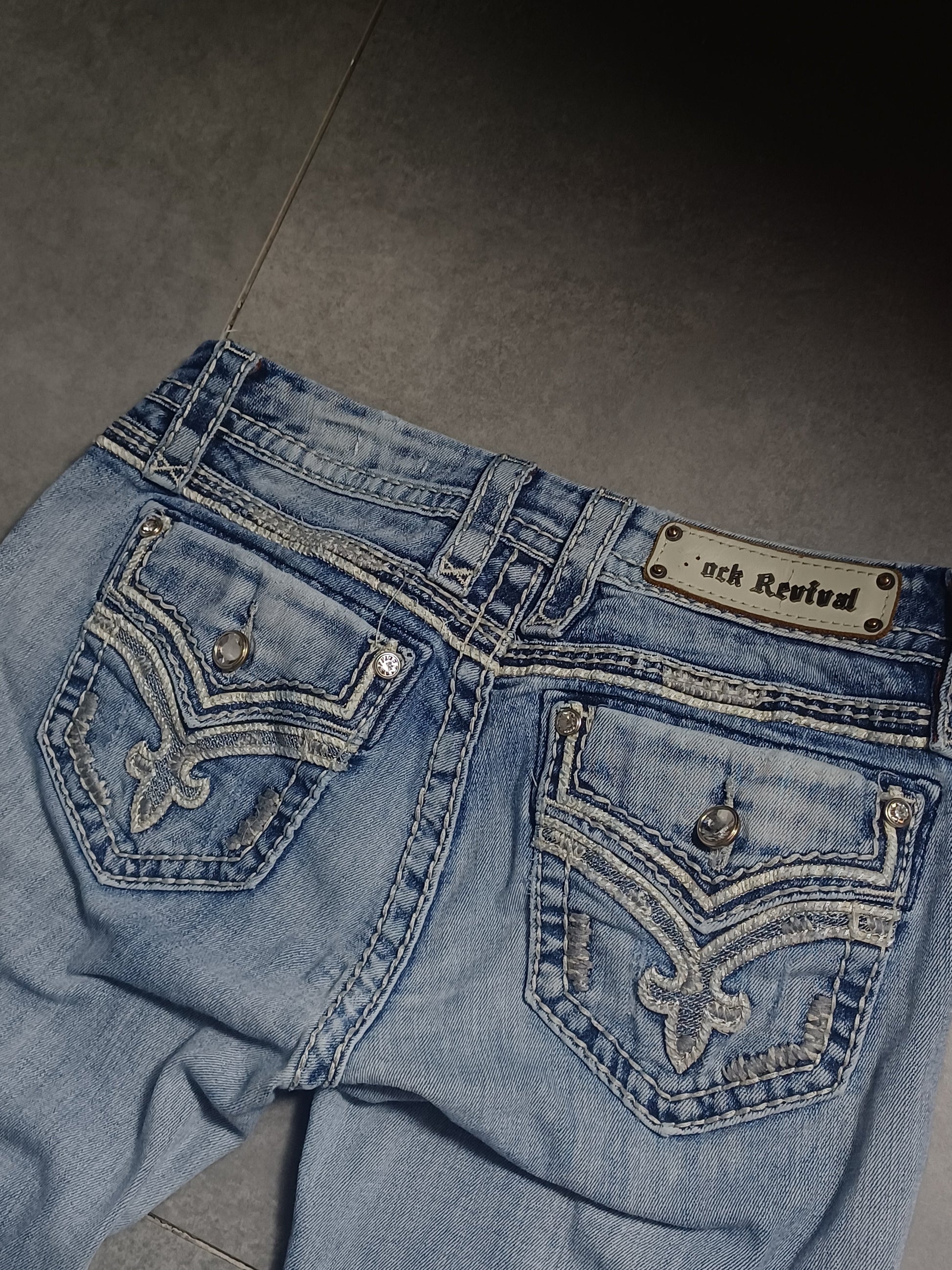 Jasnoniebieskie low rise jeansy Rock Revival
