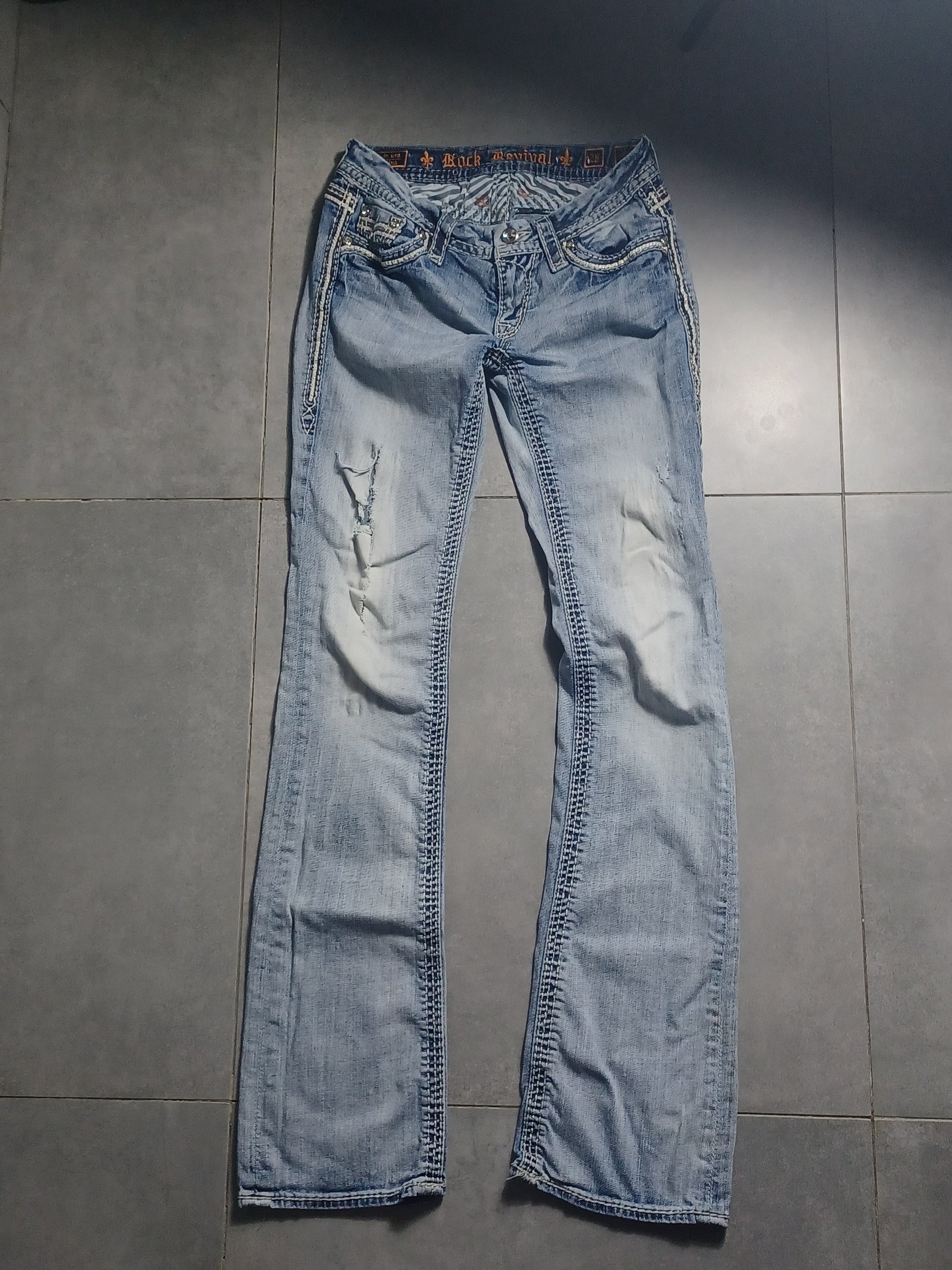 Jasnoniebieskie low rise jeansy Rock Revival
