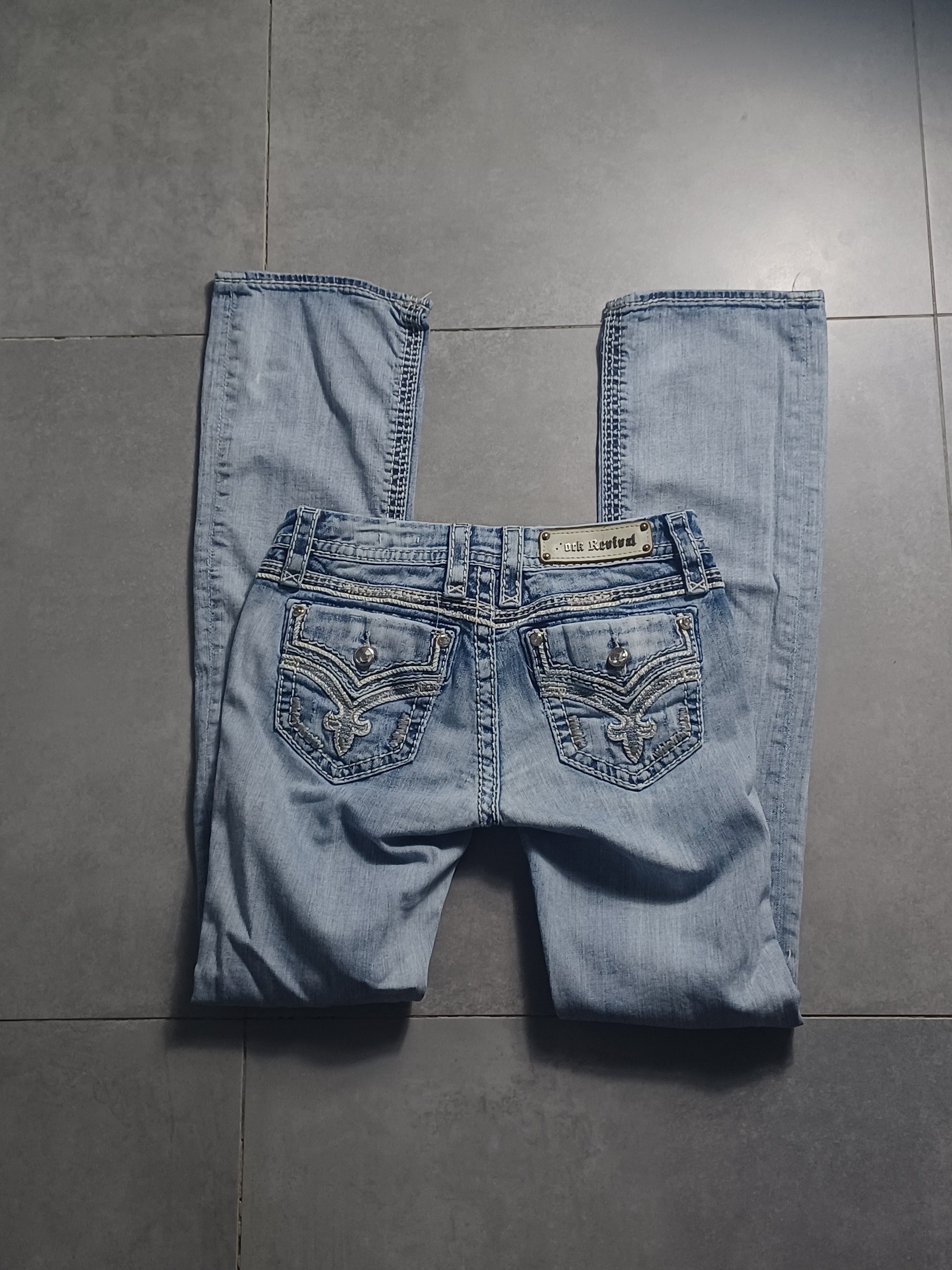 Jasnoniebieskie low rise jeansy Rock Revival