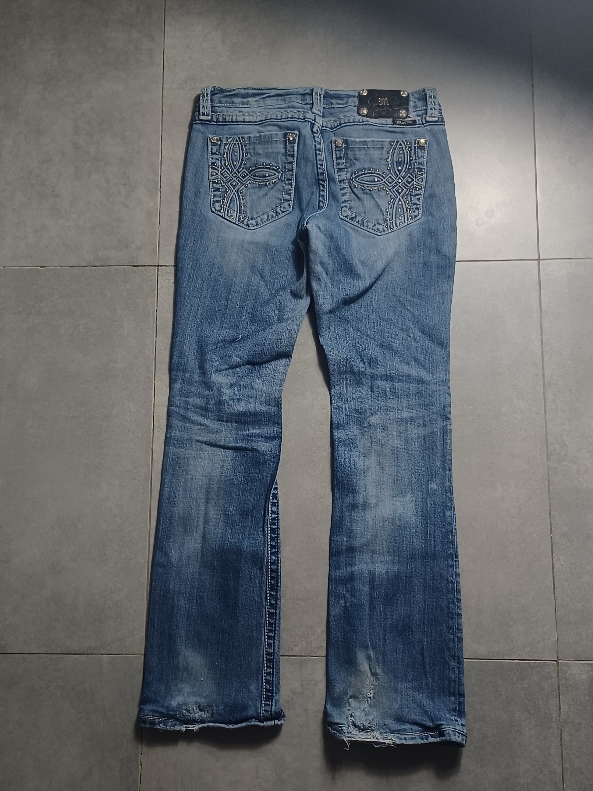 Granatowe low rise Flared jeansy Miss Me
