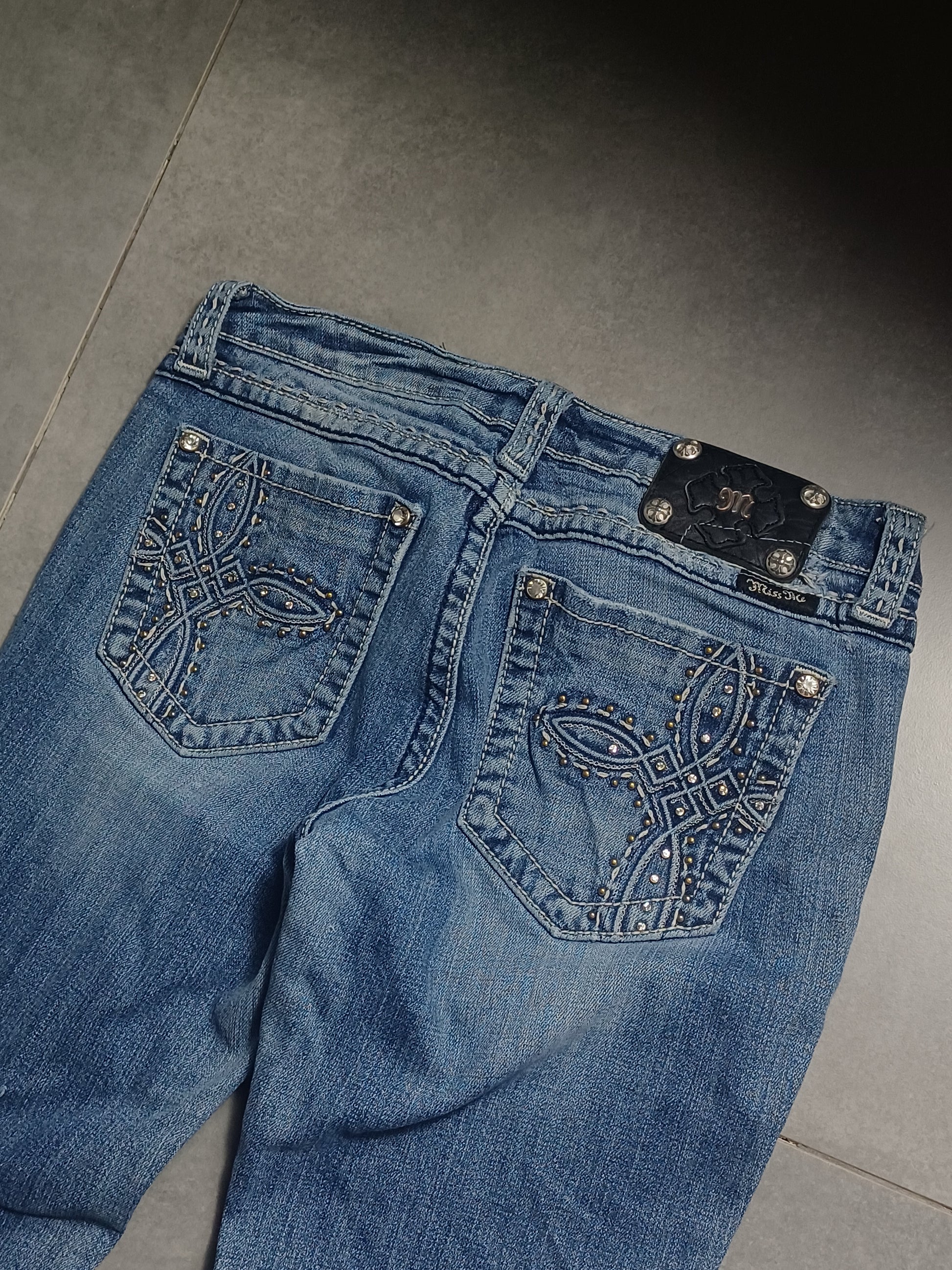 Granatowe low rise Flared jeansy Miss Me