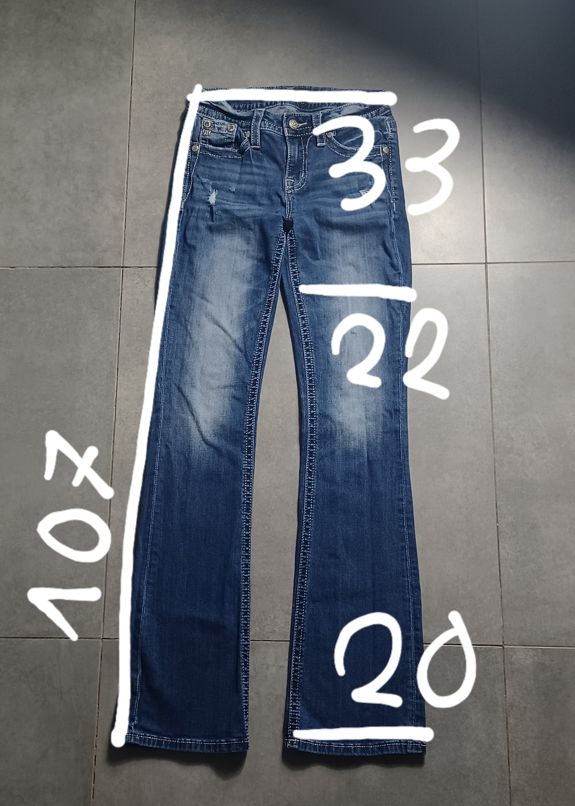 Granatowe low rise Flared jeansy Miss Me