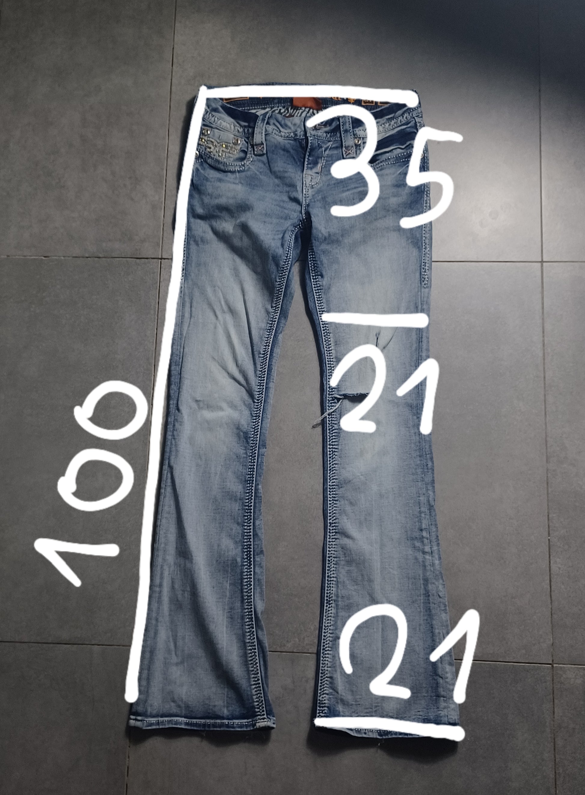 Jasnoniebieskie low rise flared jeansy Rock Revival
