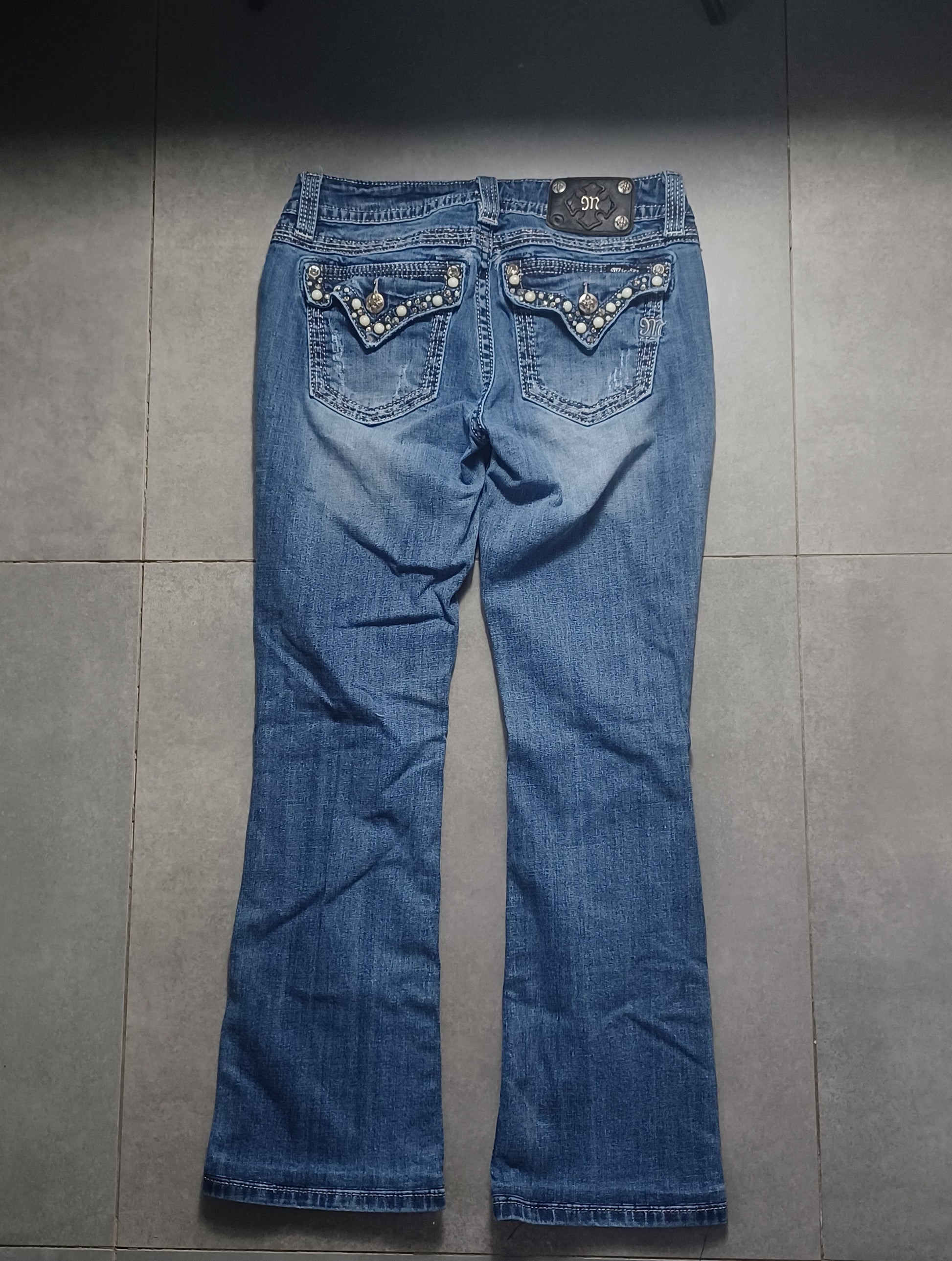 Granatowe Flared jeansy Miss Me