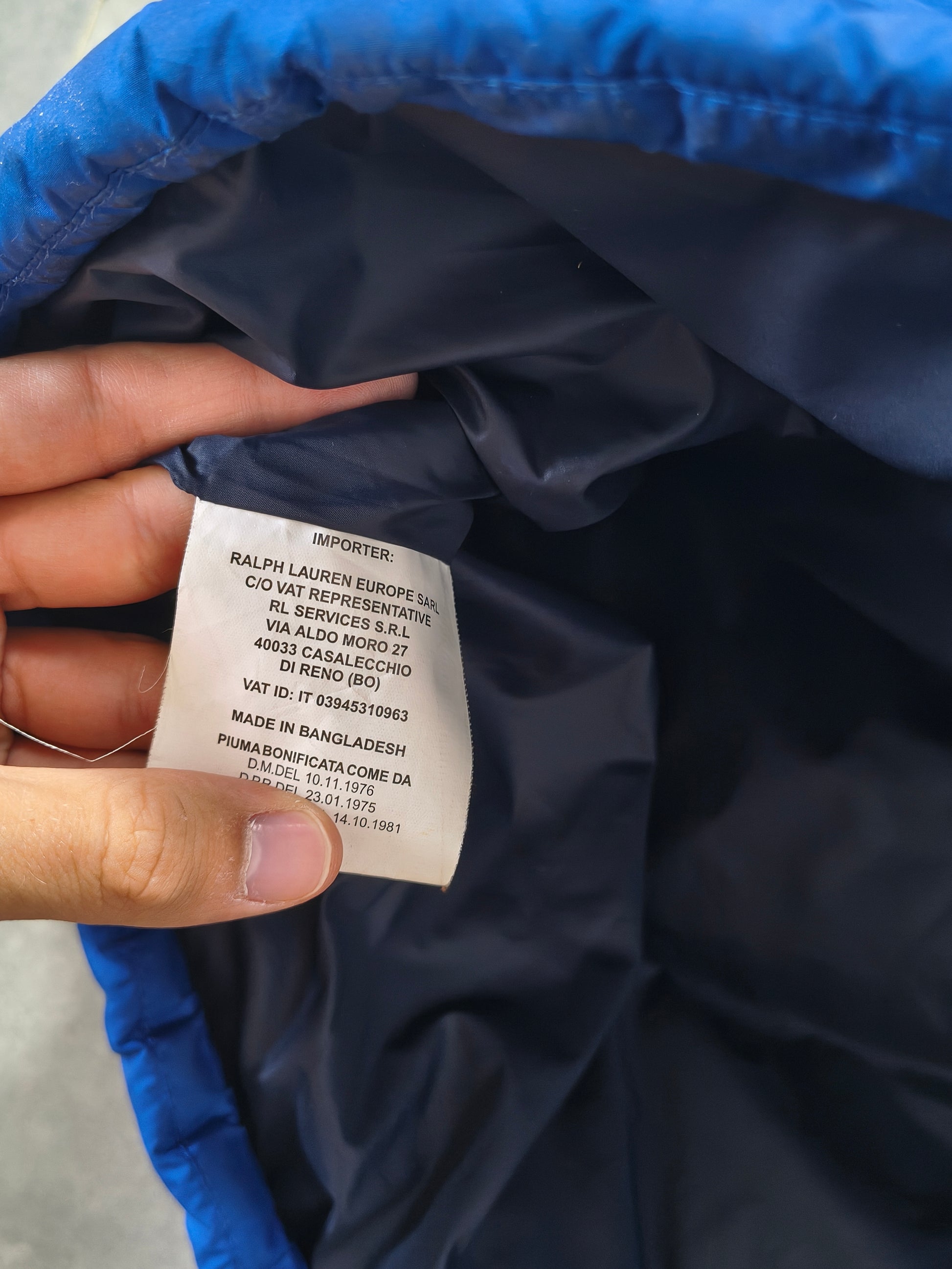 Niebieska kamizelka puchowa Ralph Lauren Italy