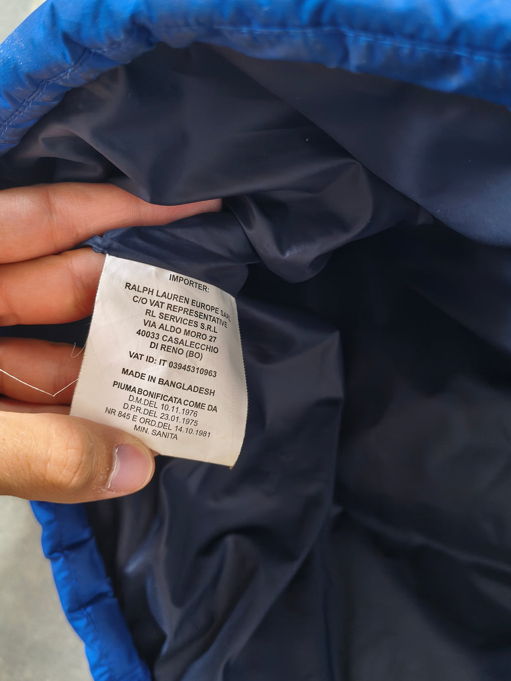 Niebieska kamizelka puchowa Ralph Lauren Italy