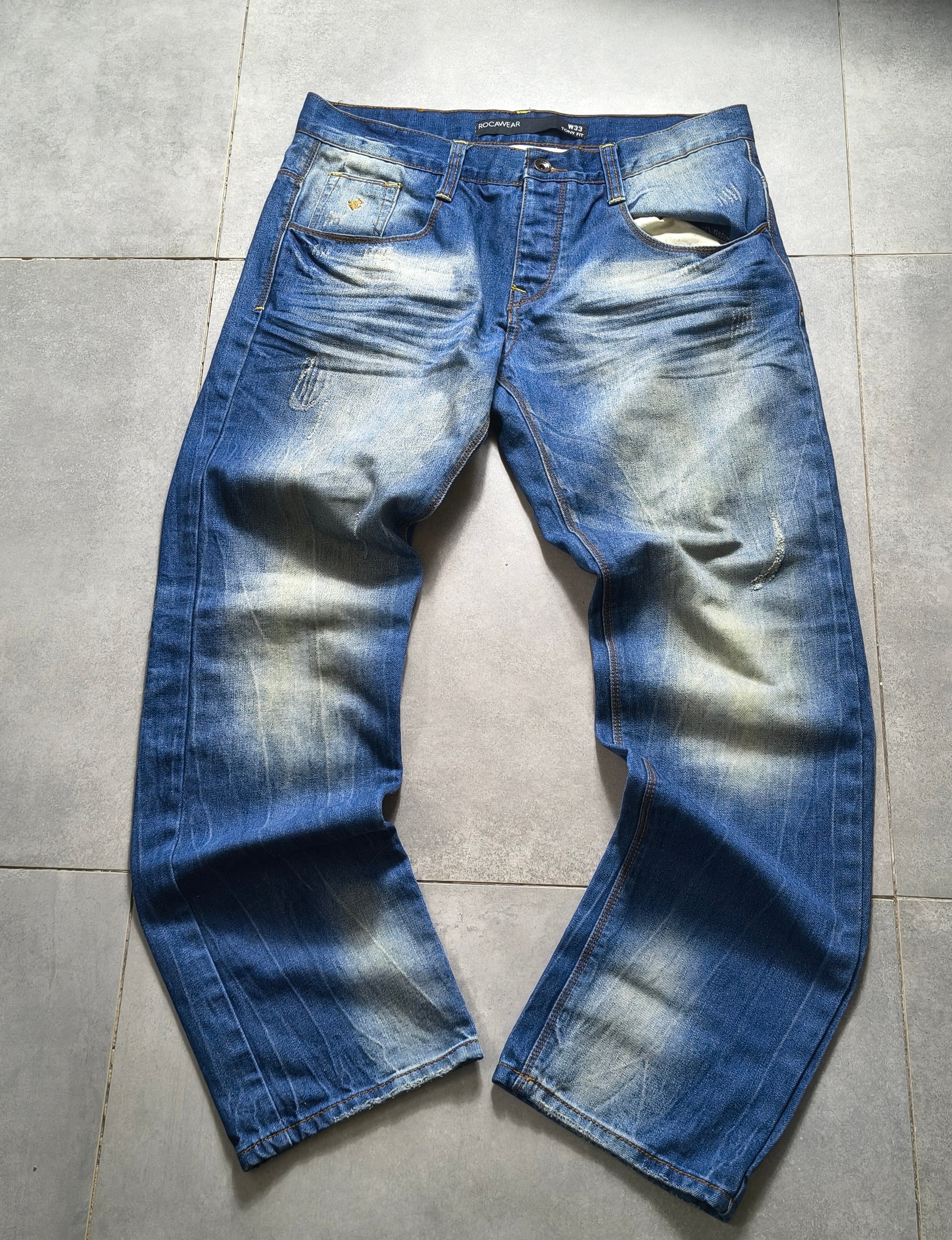 Niebieskie straight fit jeansy Rocawear
