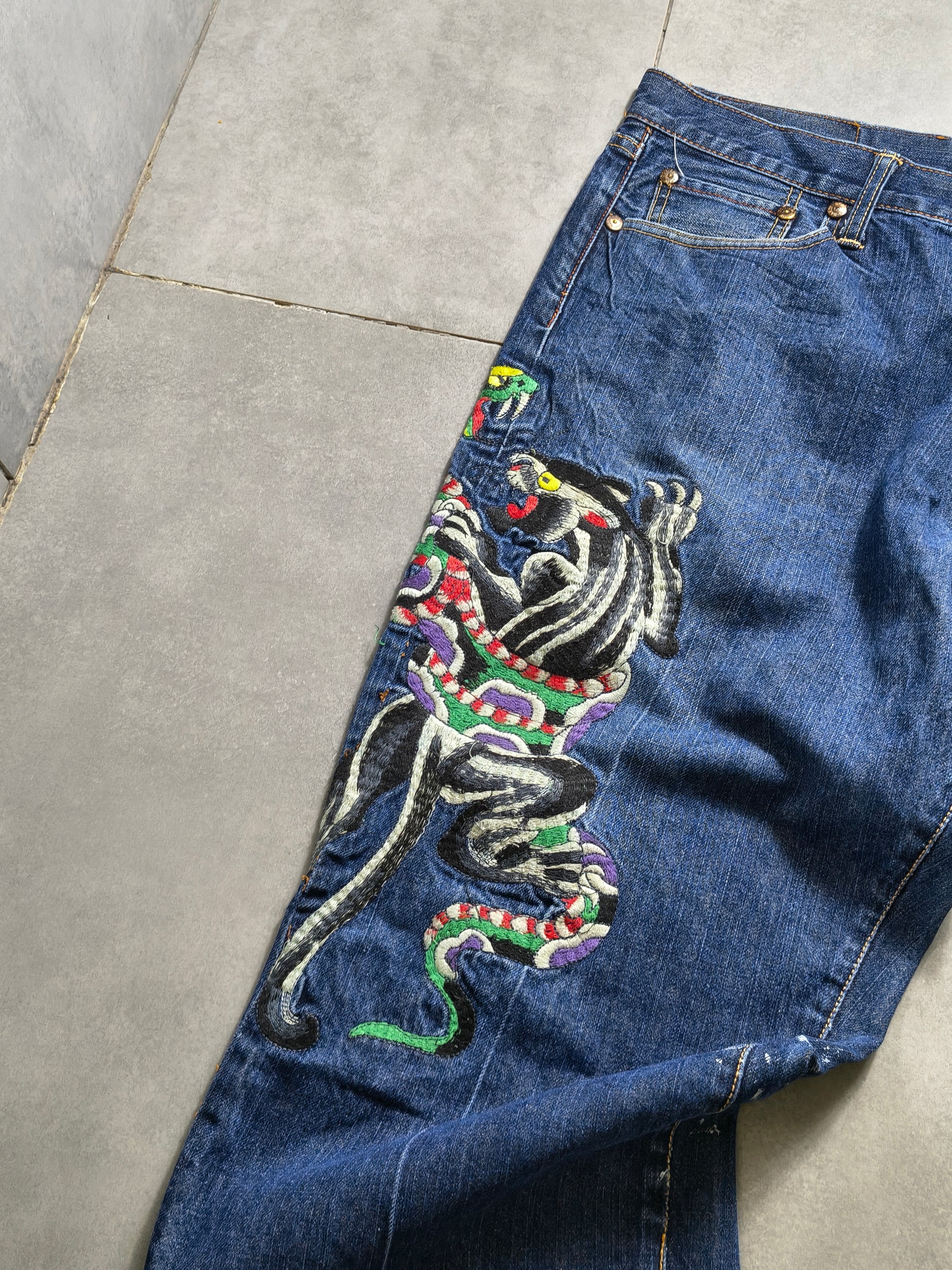 Granatowe baggy jeansy Ed Hardy