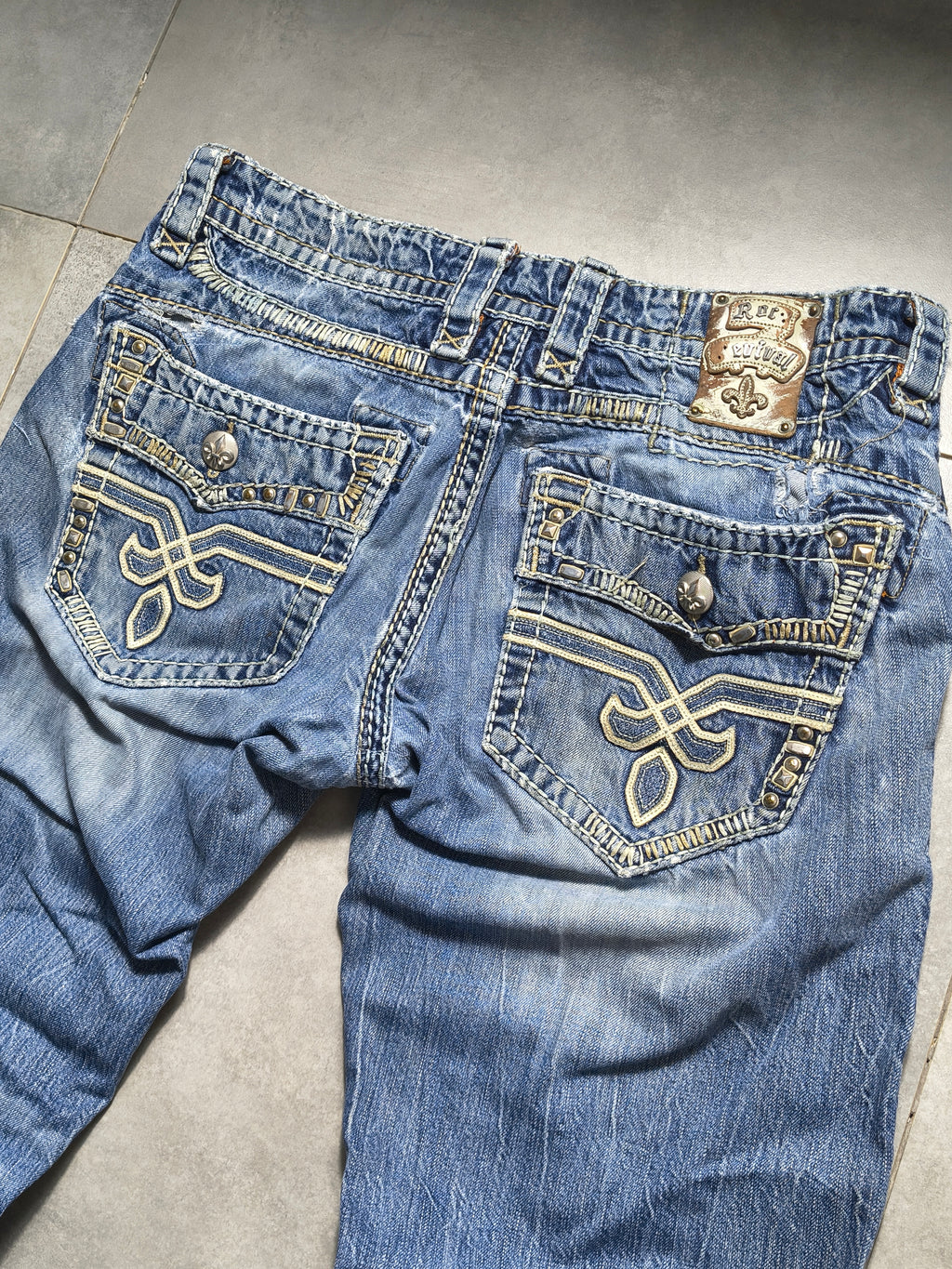 Niebieskie straight fit jeansy Rock Revival