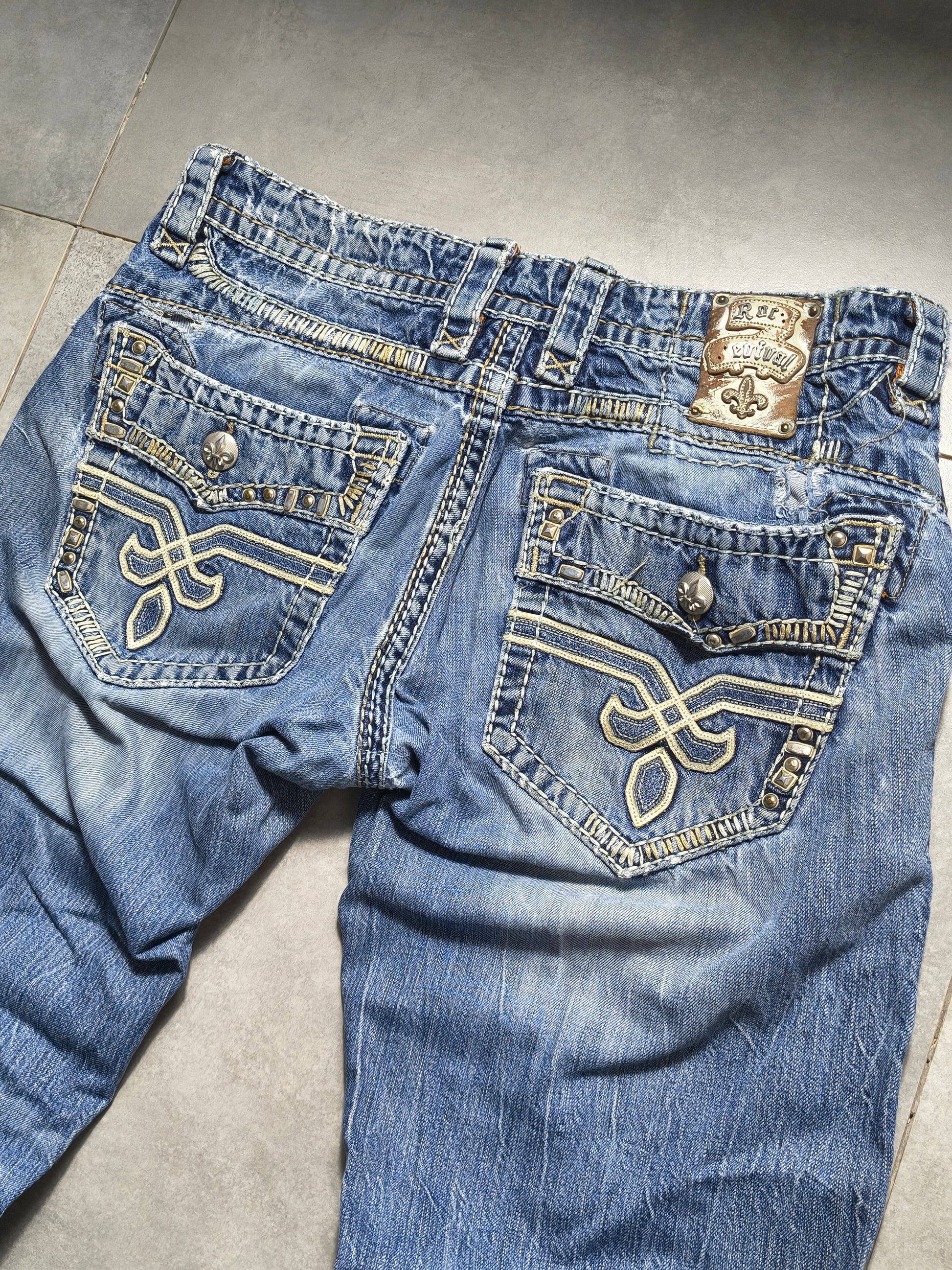 Niebieskie straight fit jeansy Rock Revival