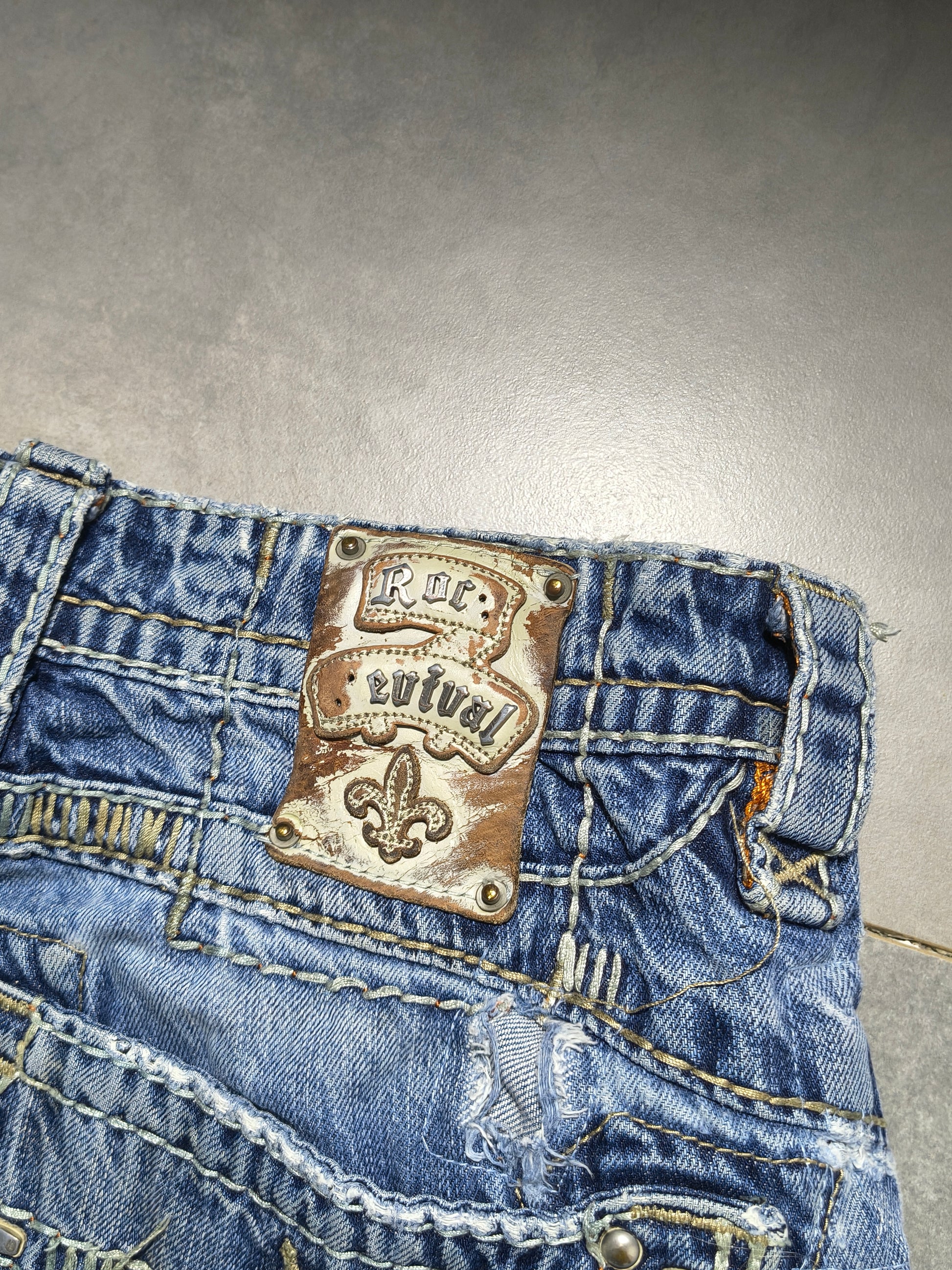 Niebieskie straight fit jeansy Rock Revival