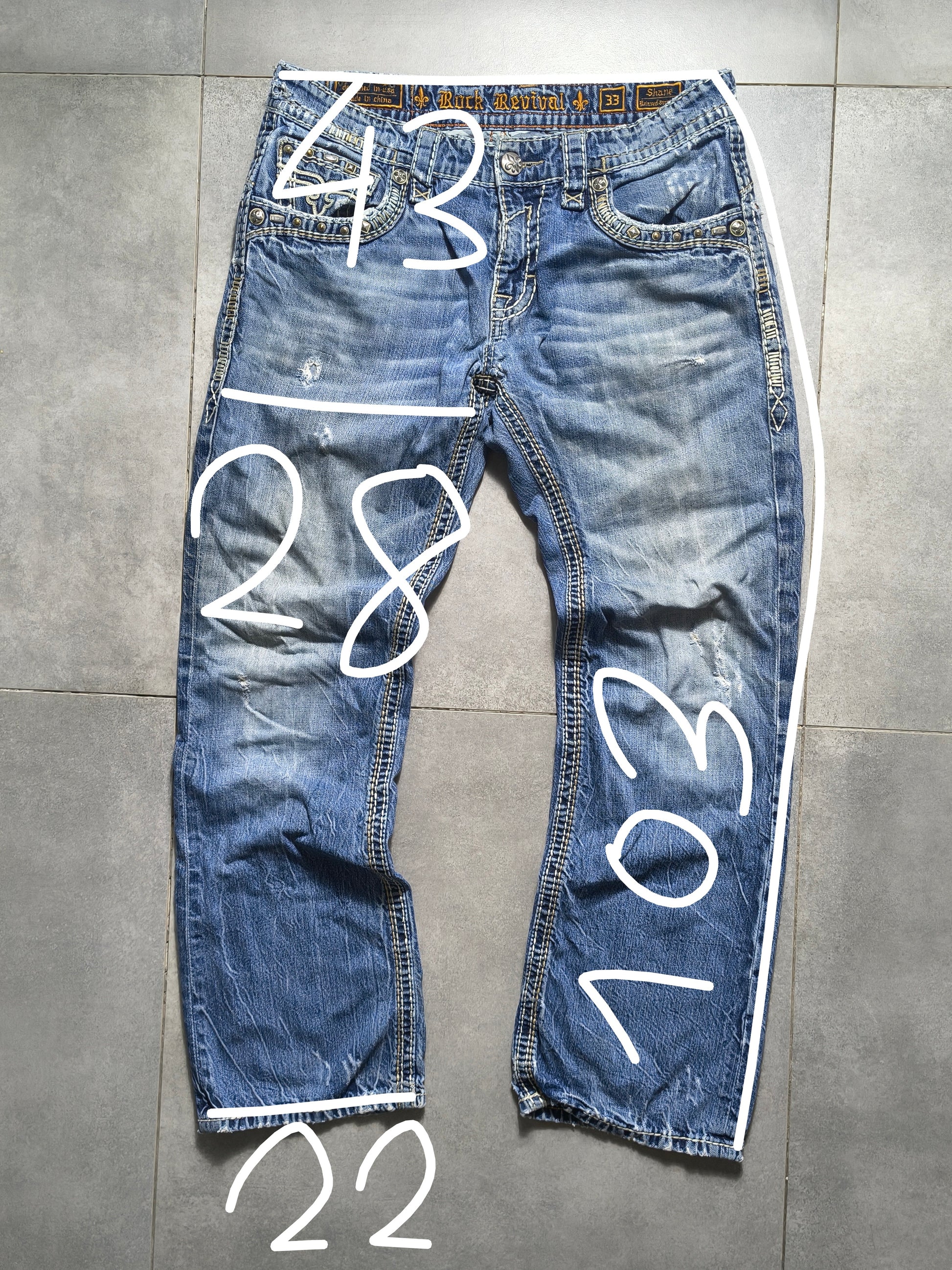 Niebieskie straight fit jeansy Rock Revival