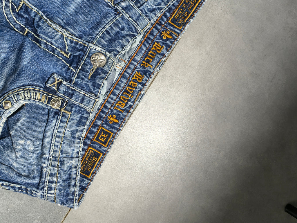 Niebieskie straight fit jeansy Rock Revival
