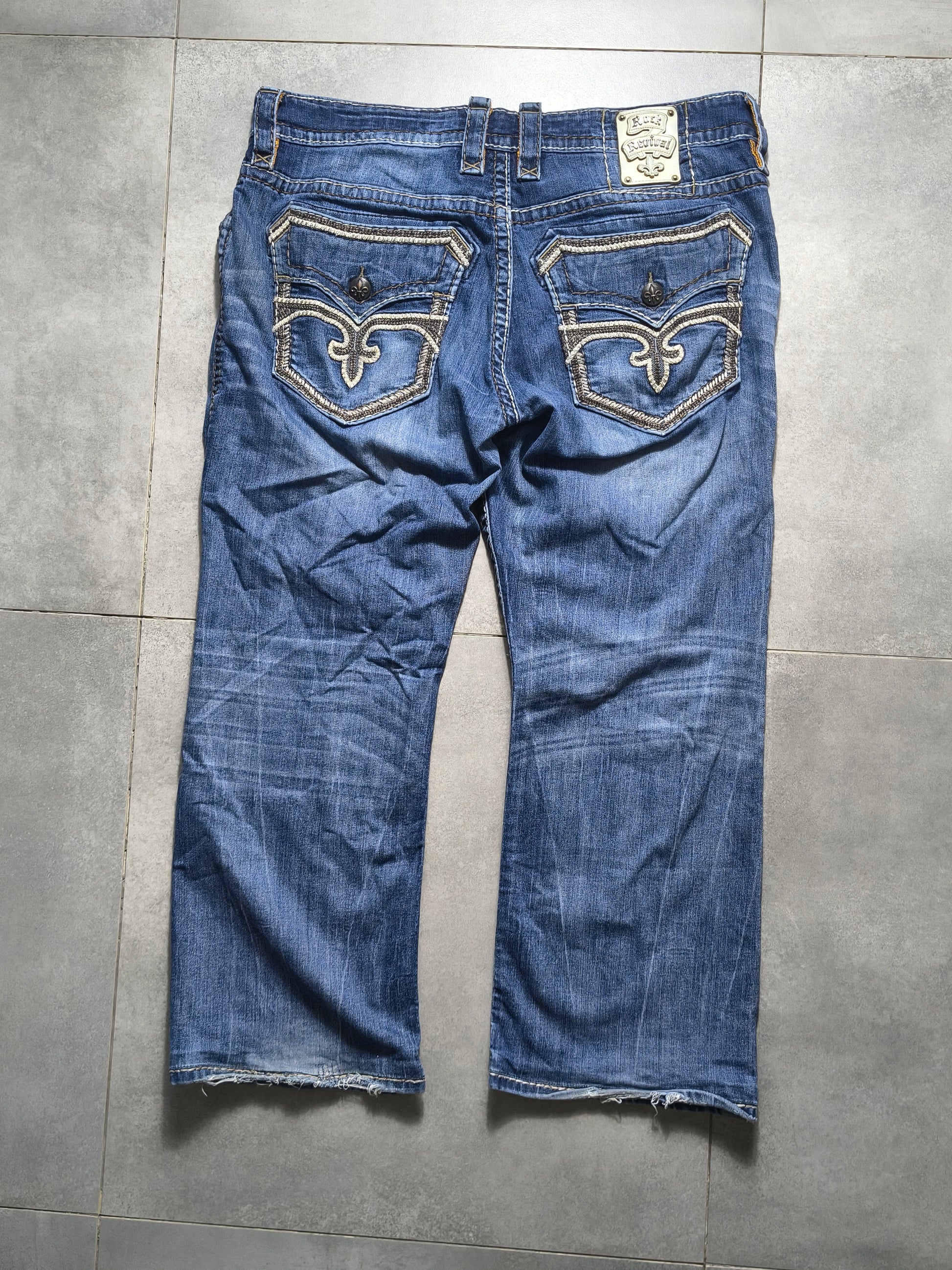 Granatowe straight fit jeansy Rock Revival