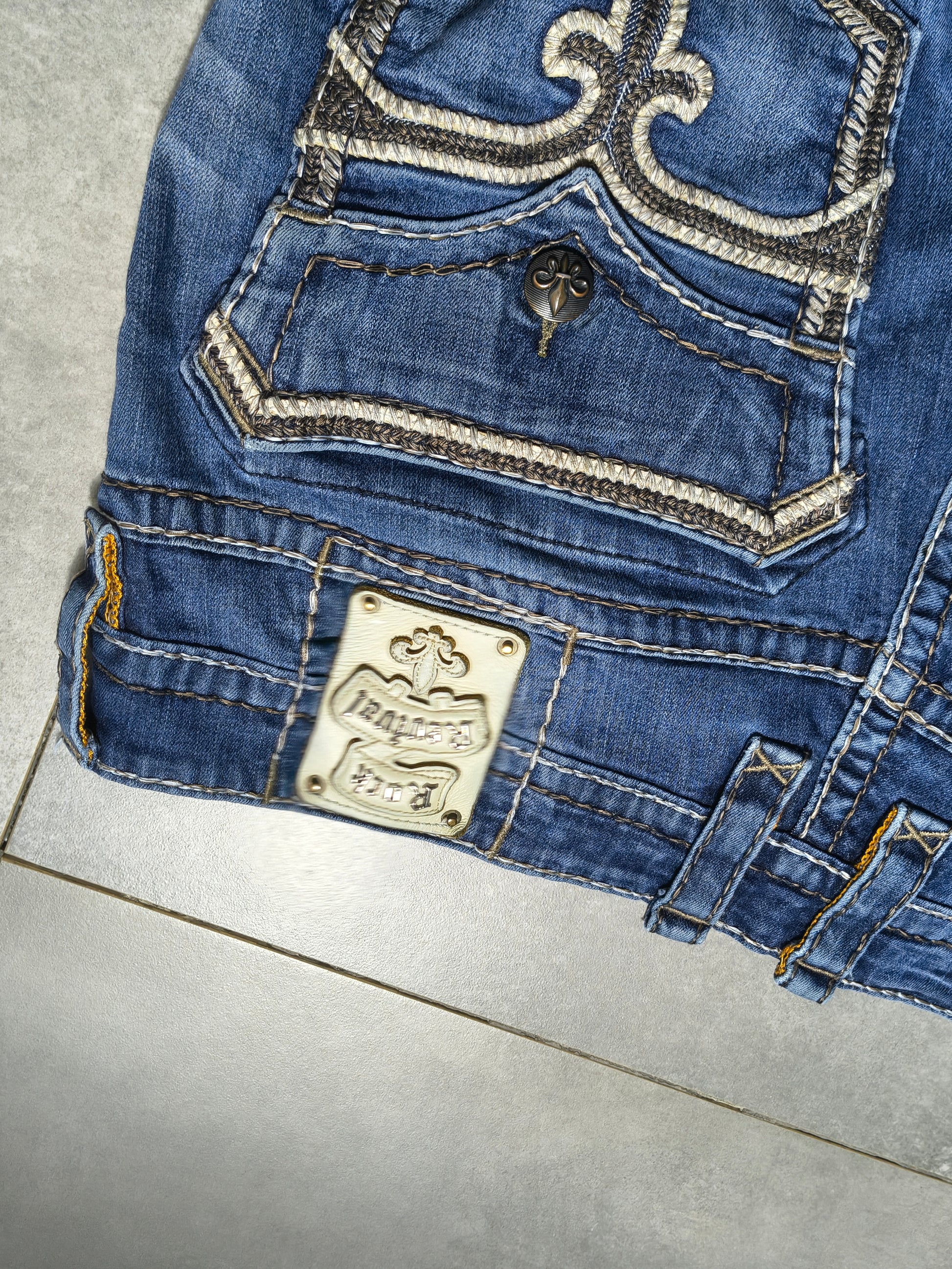 Granatowe straight fit jeansy Rock Revival