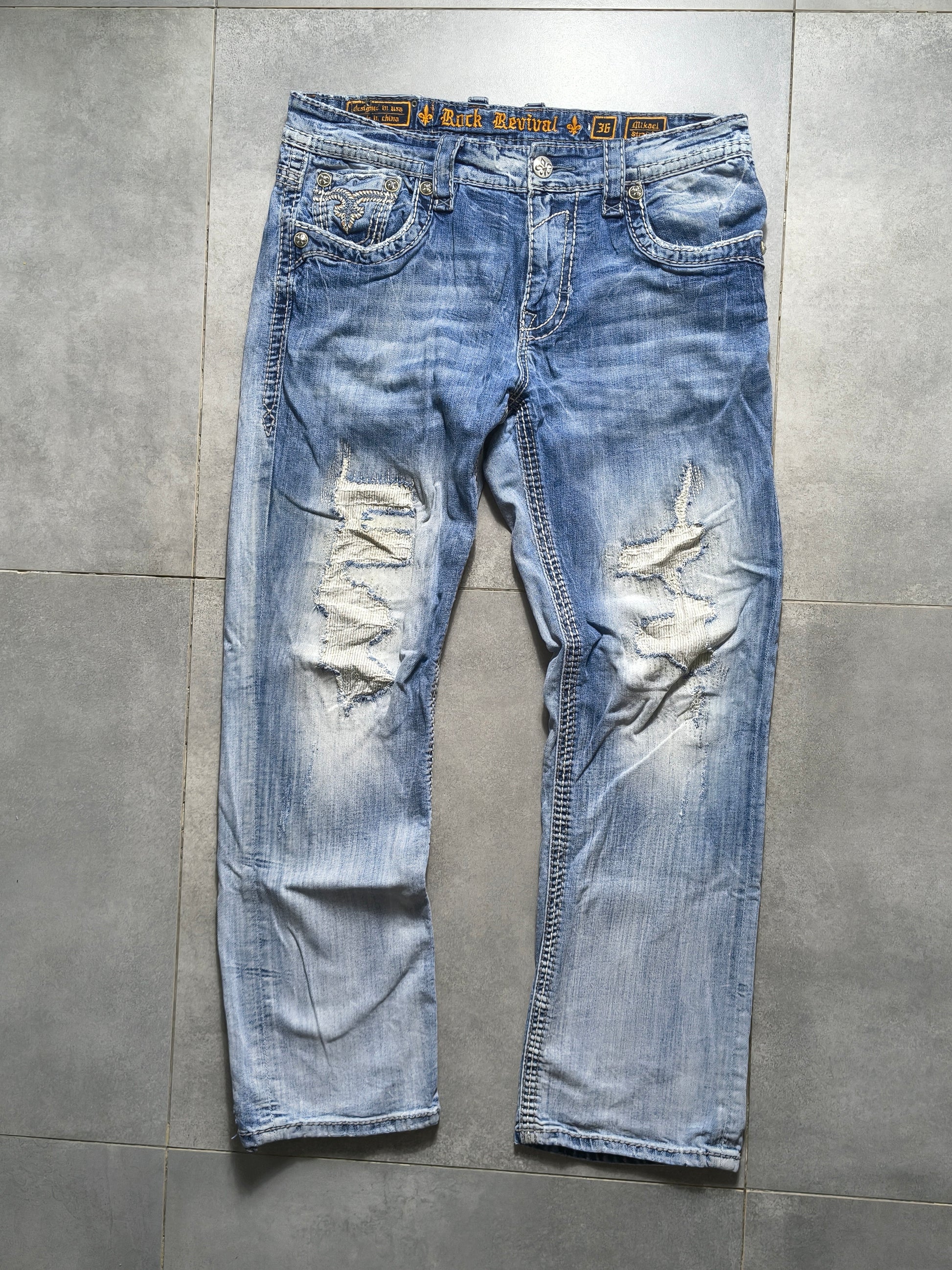 Jasnoniebieskie straight fit jeansy Rock Revival