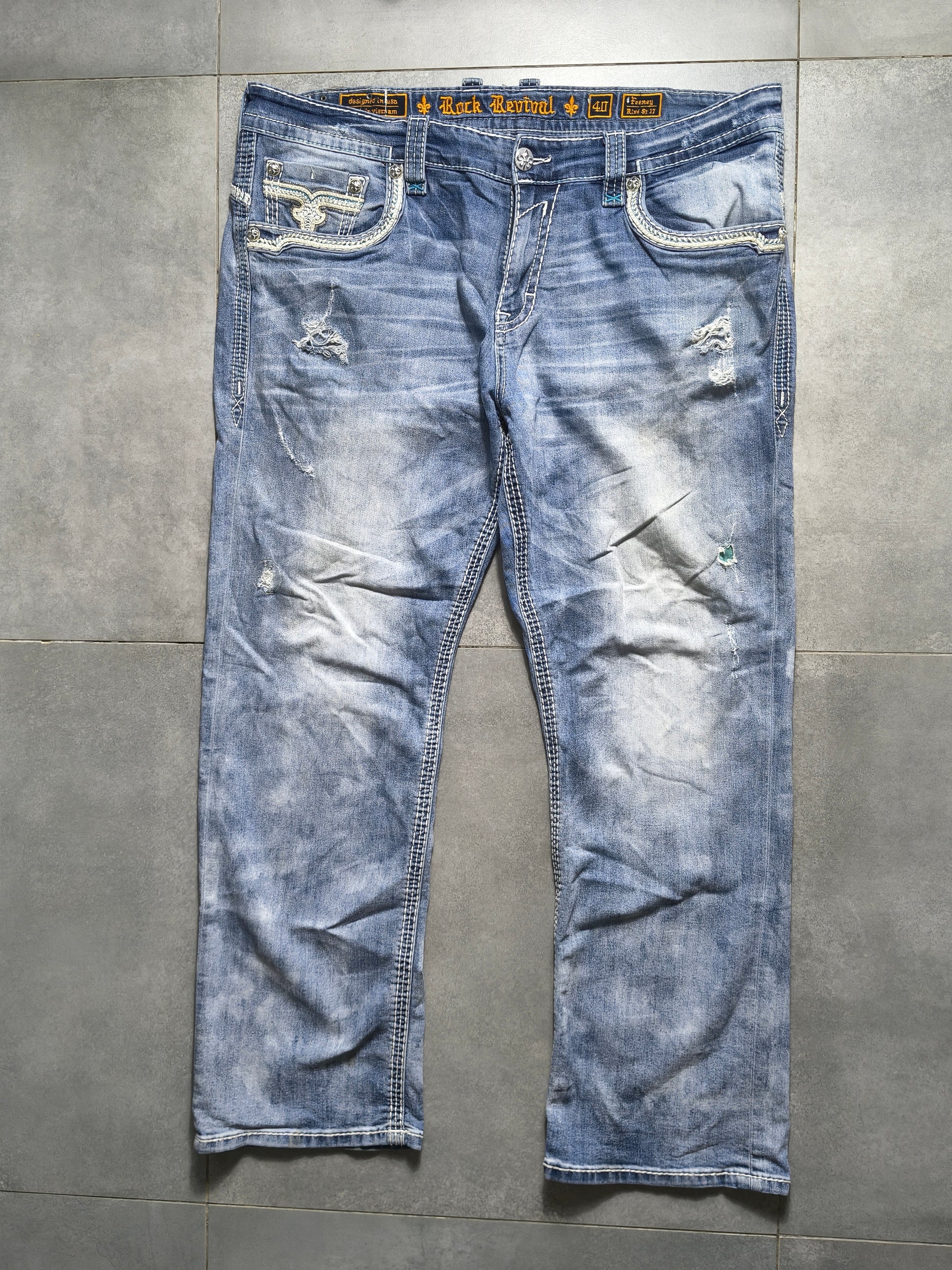 Jasnoniebieskie straight jeansy Rock Revival
