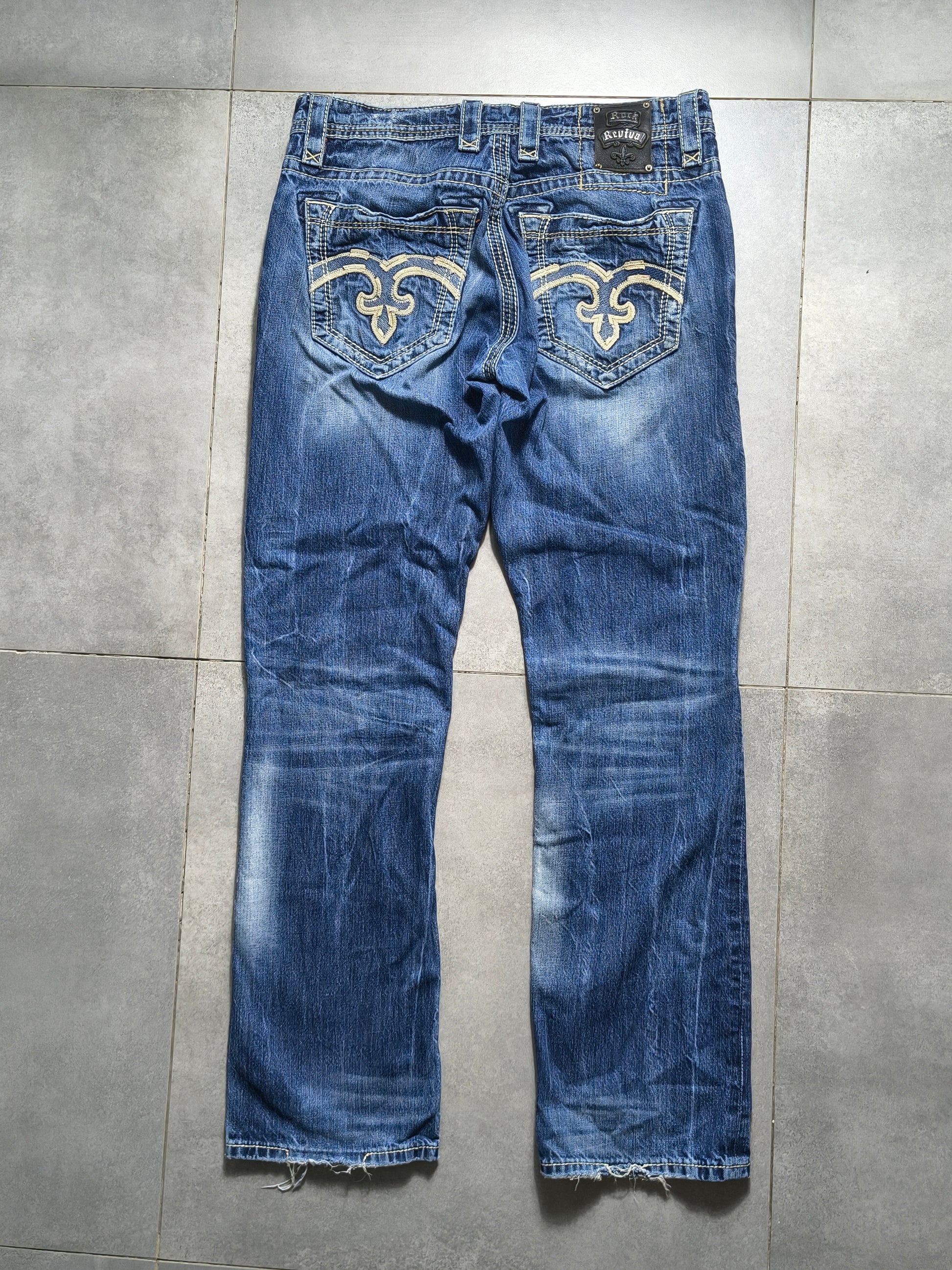 Granatowe bootcut jeansy Rock Revival