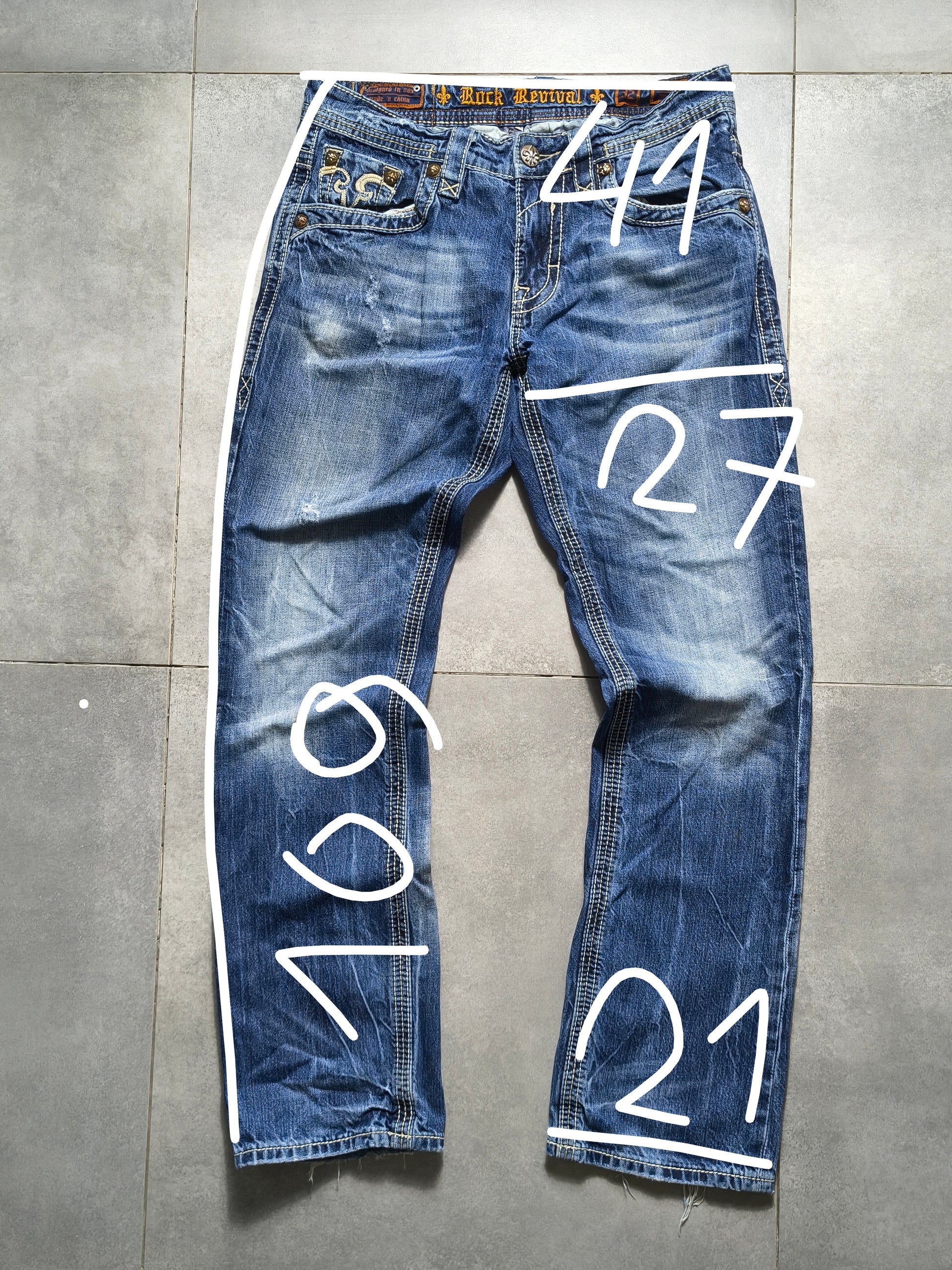 Granatowe bootcut jeansy Rock Revival