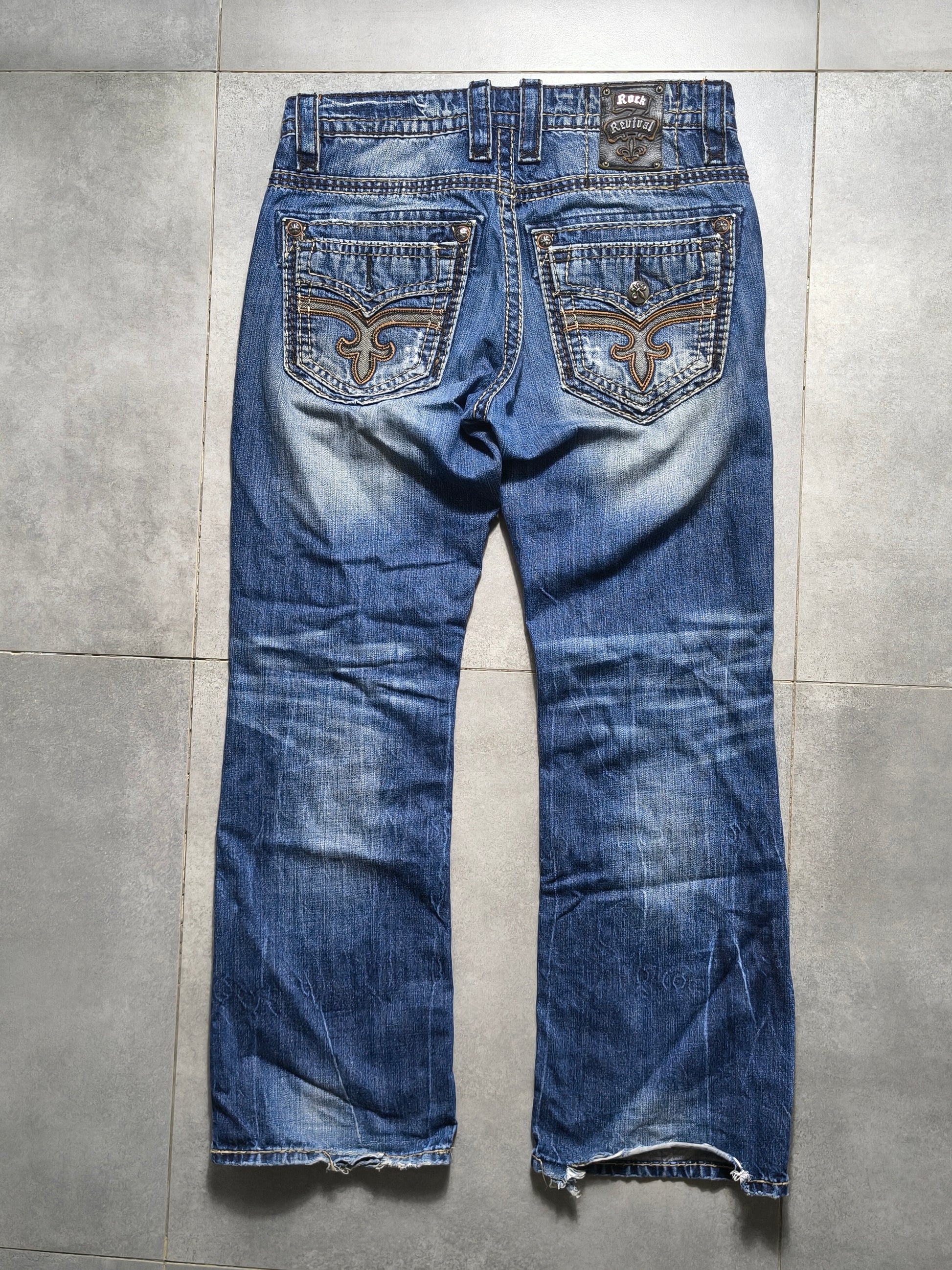 Granatowe bootcut  jeansy Rock Revival