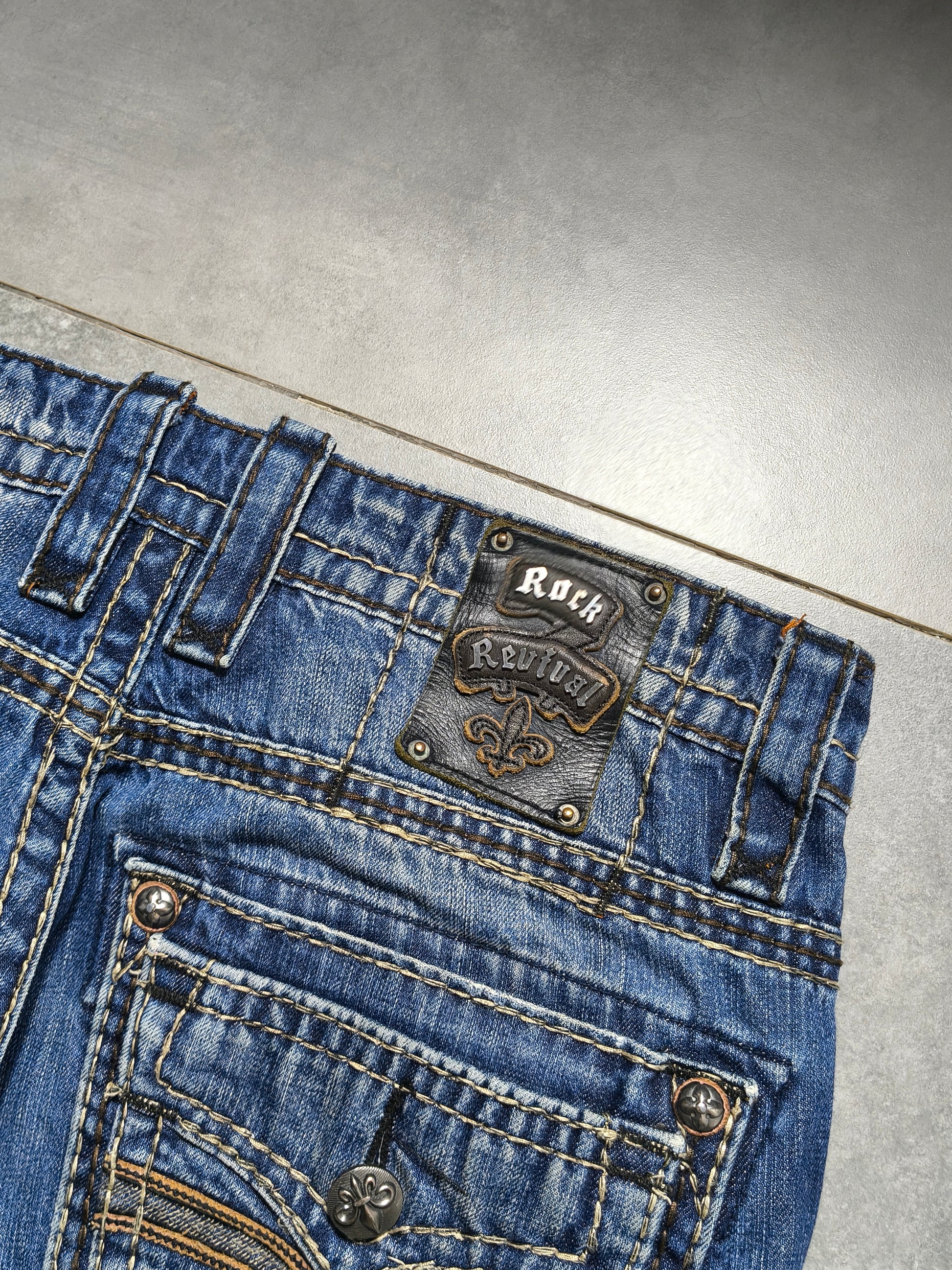Granatowe bootcut  jeansy Rock Revival