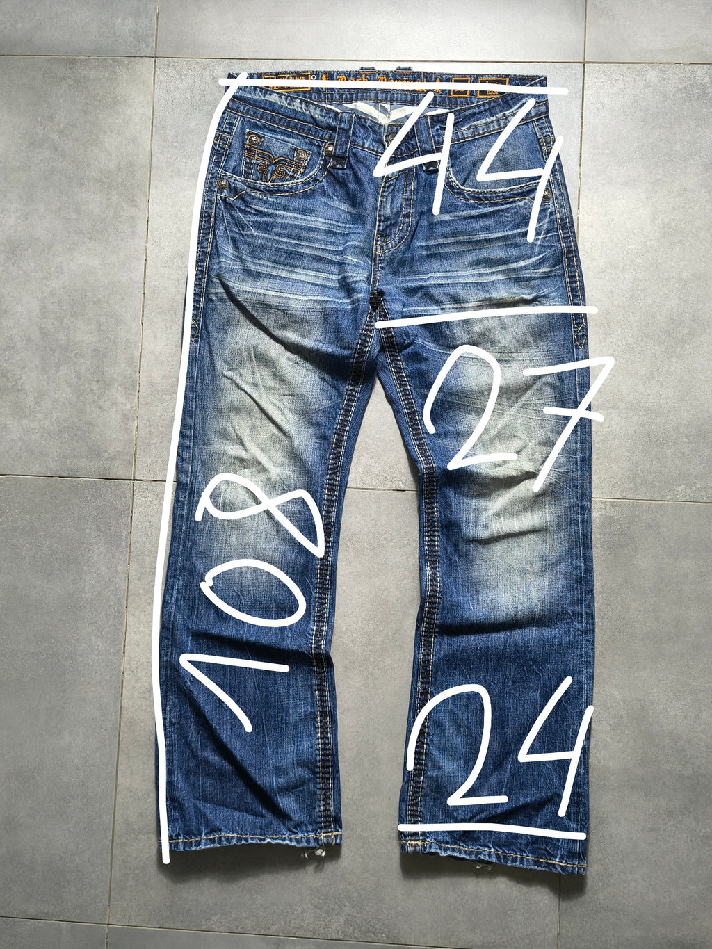 Granatowe bootcut  jeansy Rock Revival