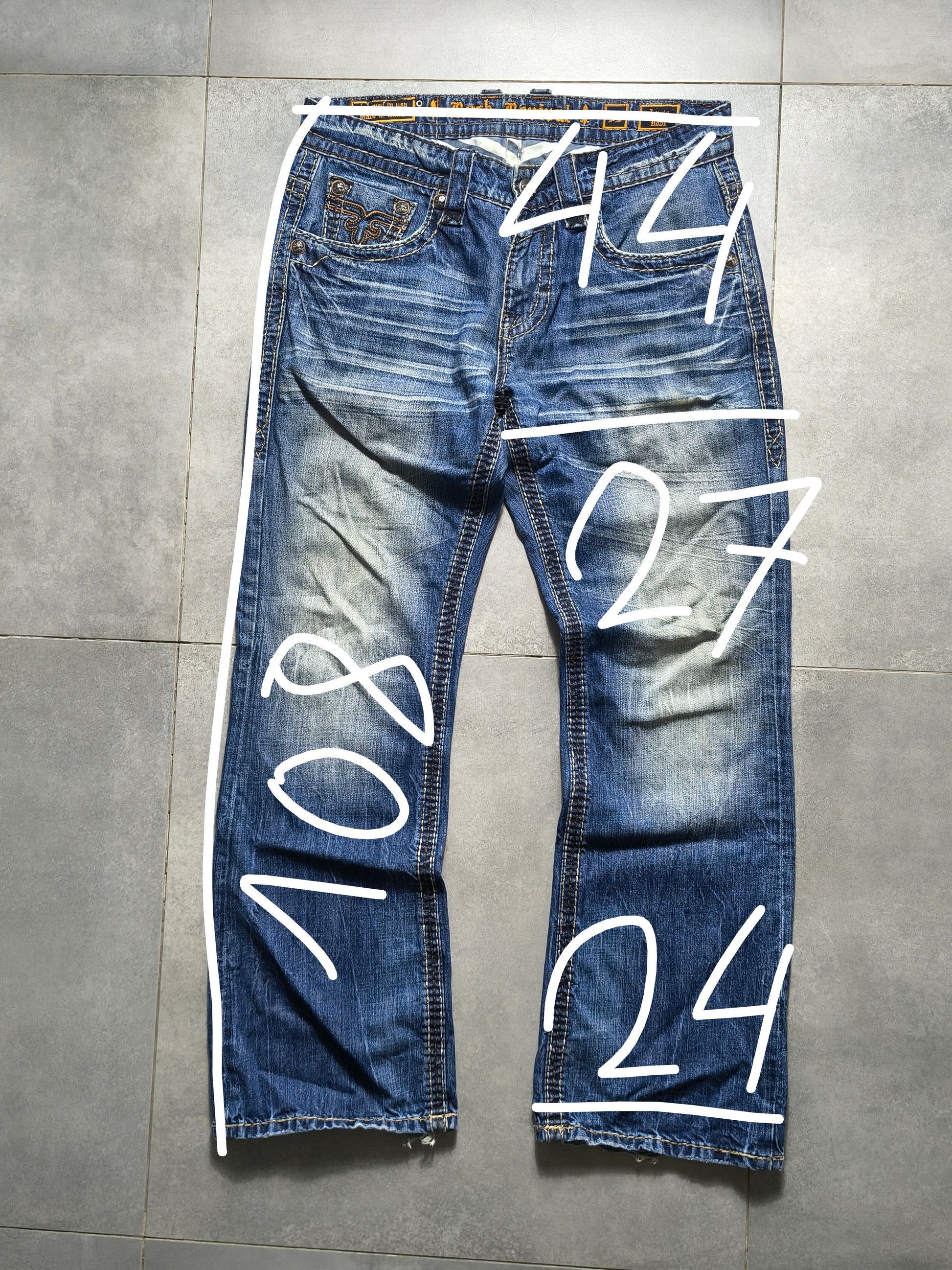 Granatowe bootcut  jeansy Rock Revival