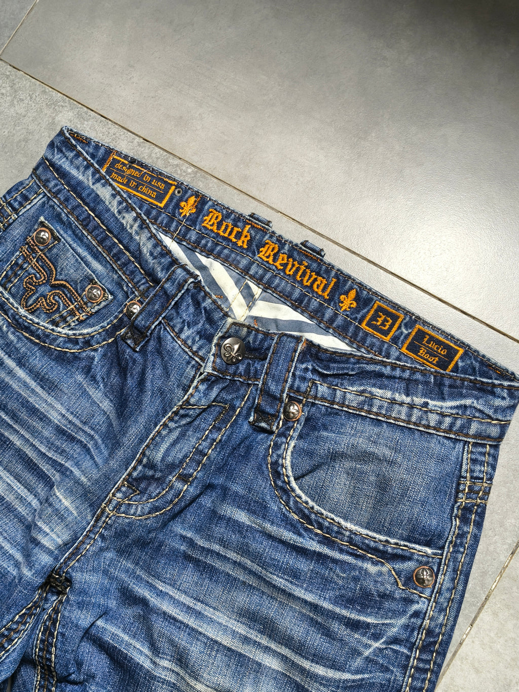 Granatowe bootcut  jeansy Rock Revival