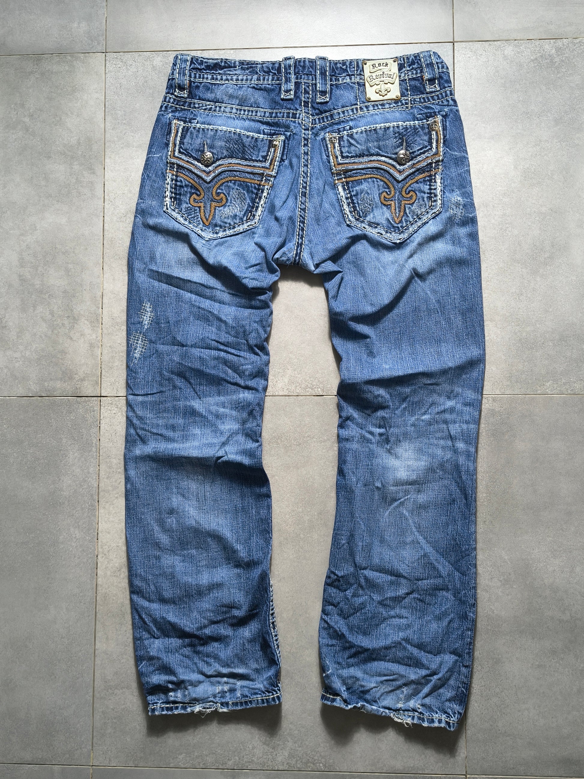 Niebieskie bootcut fit jeansy Rock Revival