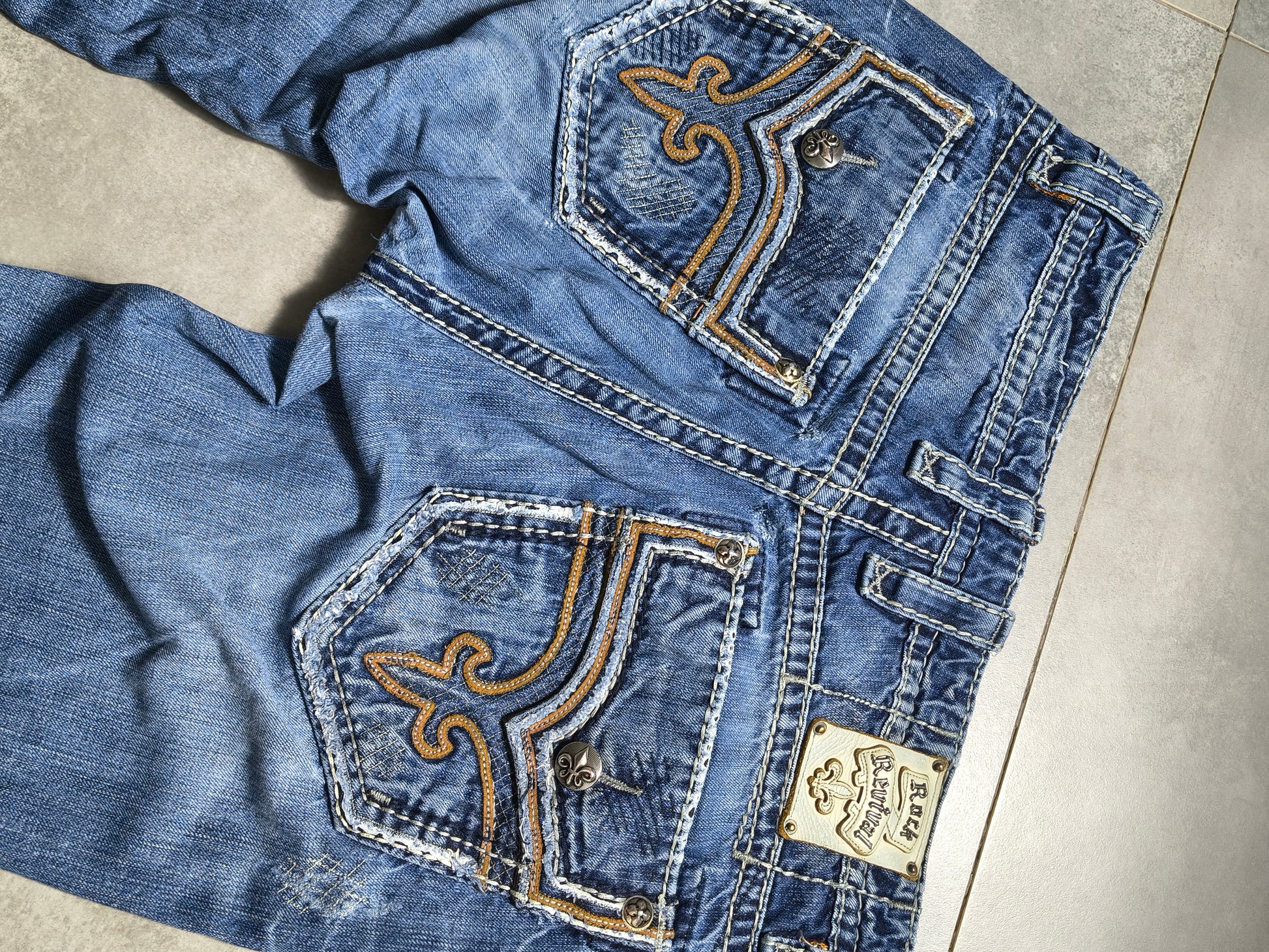 Niebieskie bootcut fit jeansy Rock Revival