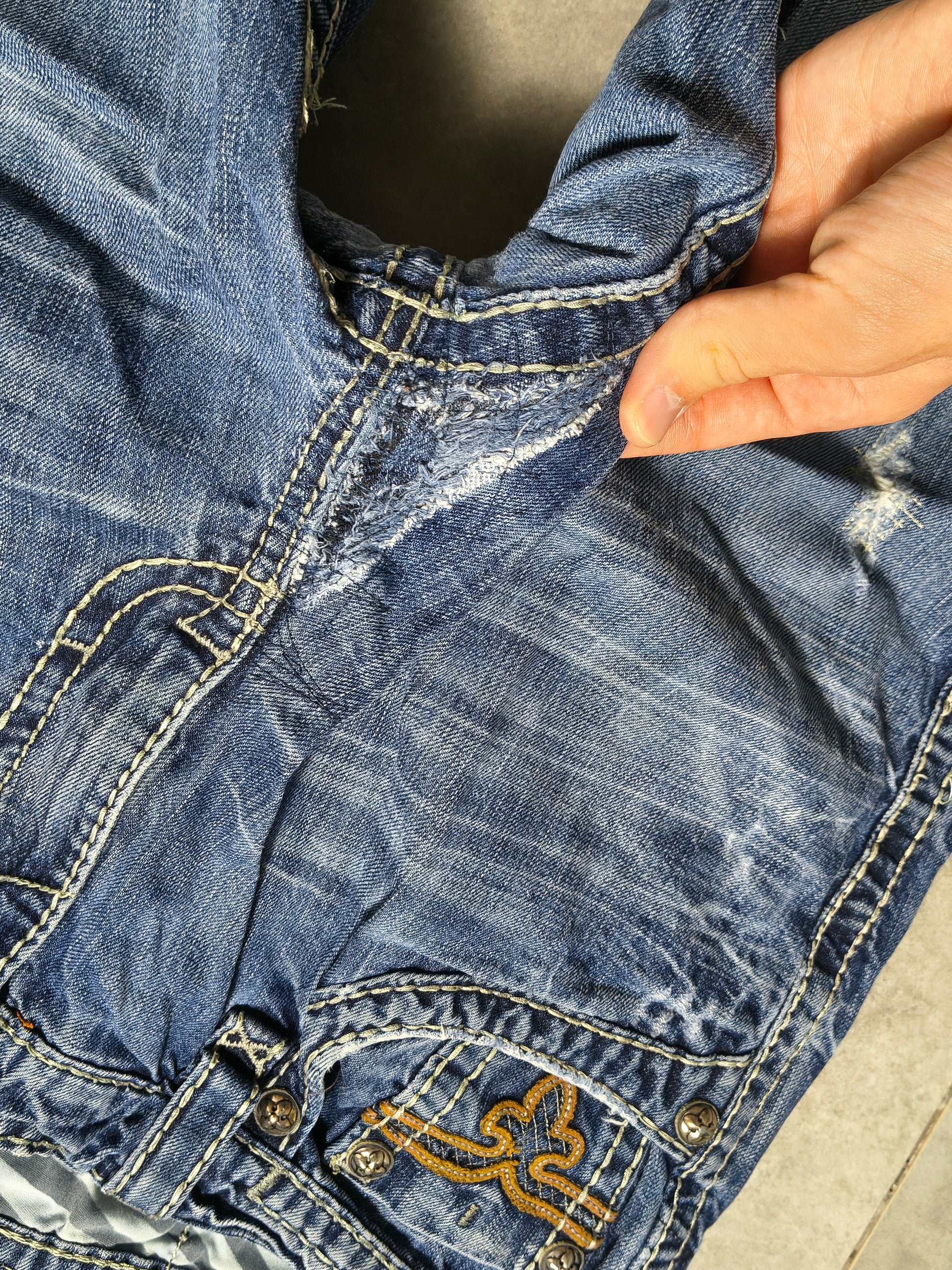 Niebieskie bootcut fit jeansy Rock Revival