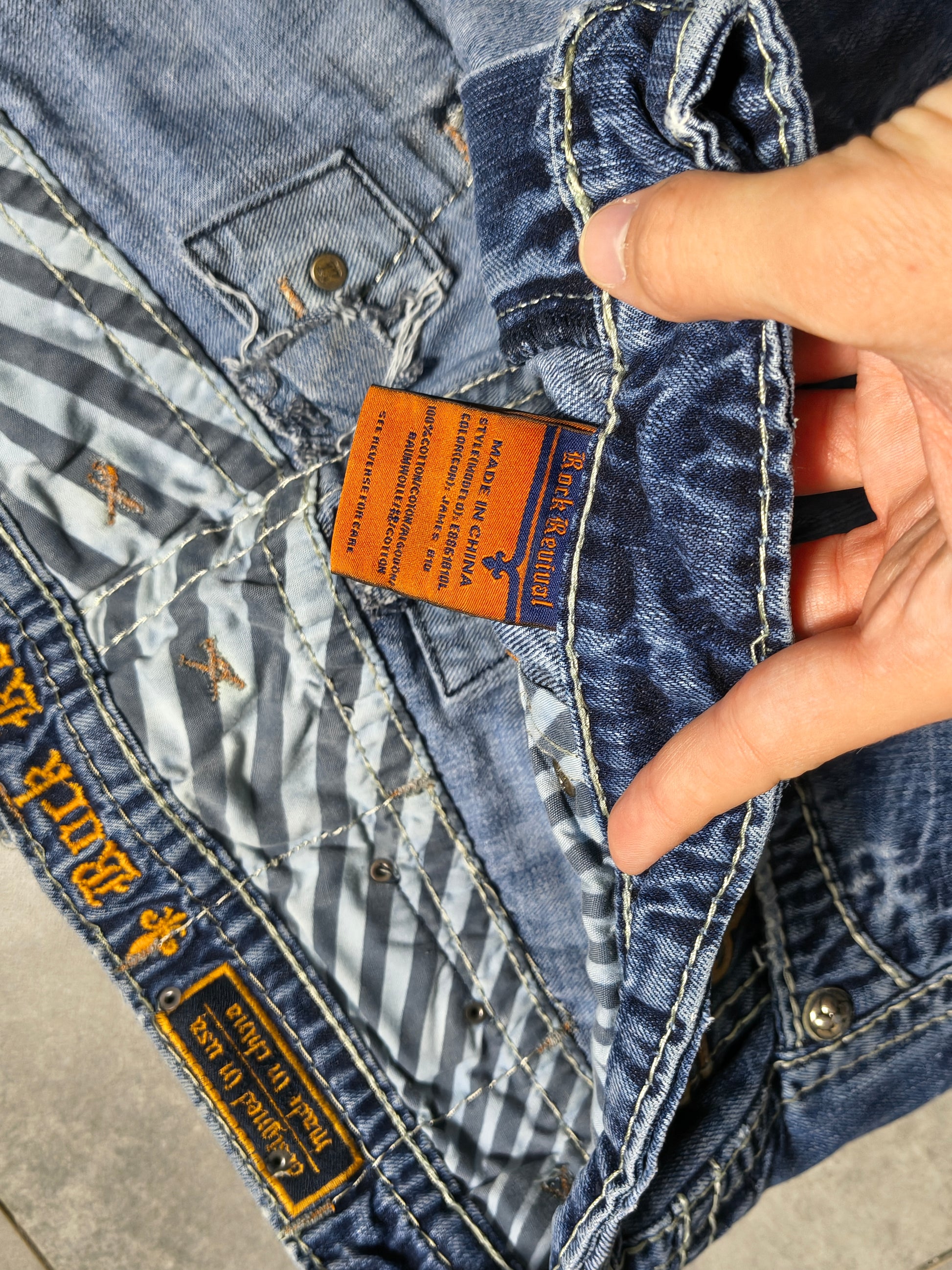 Niebieskie bootcut fit jeansy Rock Revival
