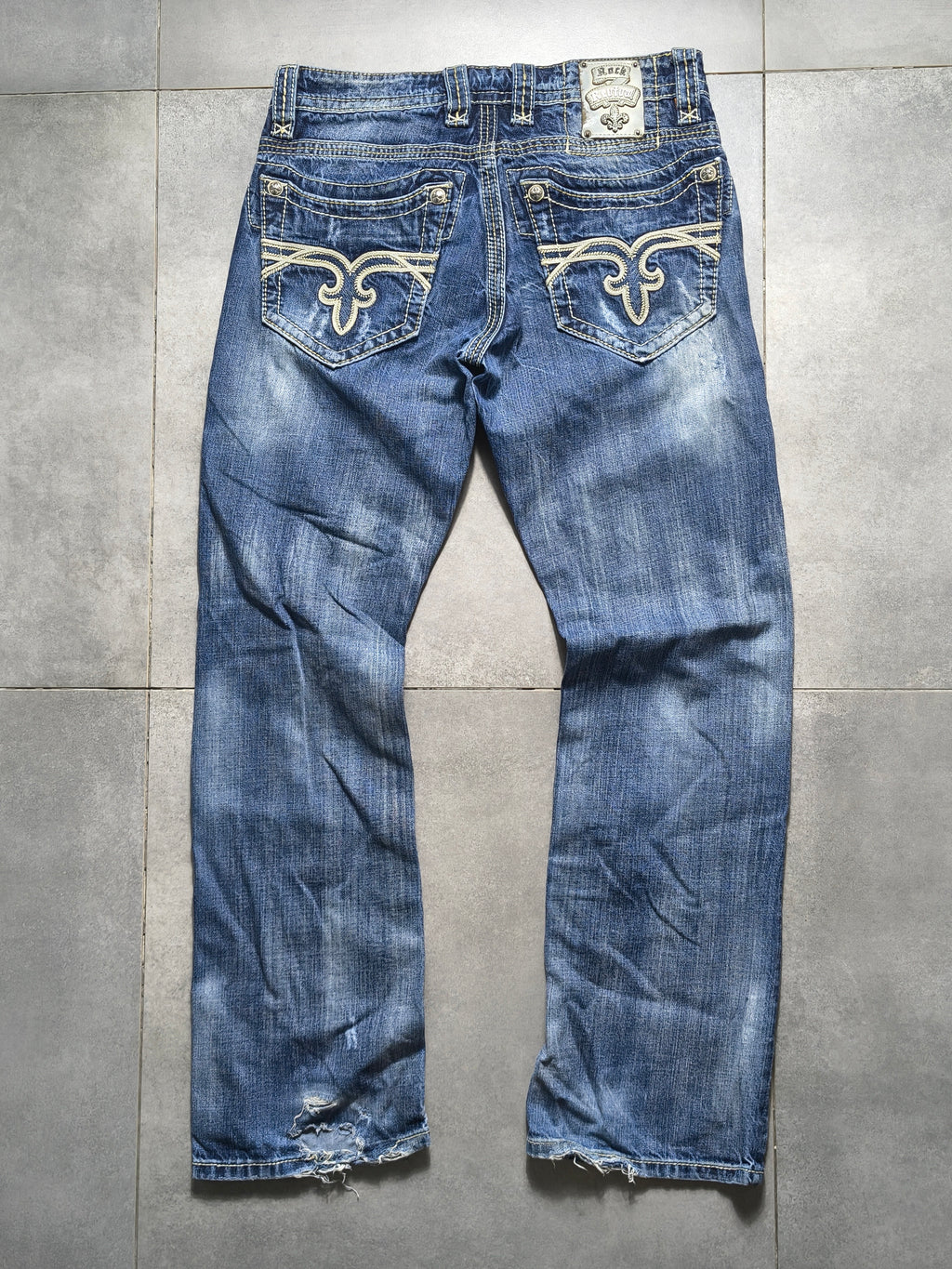 Granatowe bootcut jeansy Rock Revival