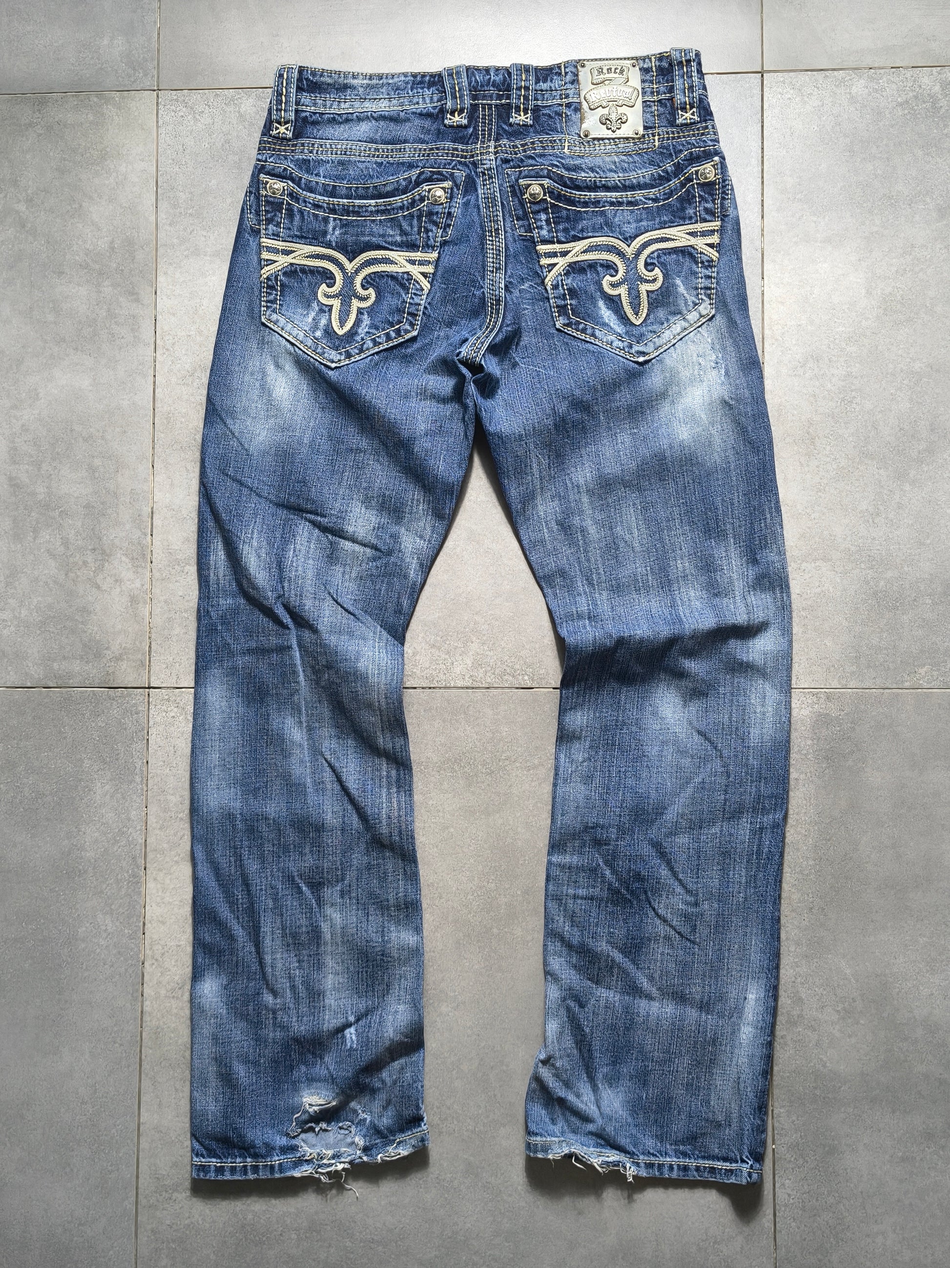 Granatowe bootcut jeansy Rock Revival