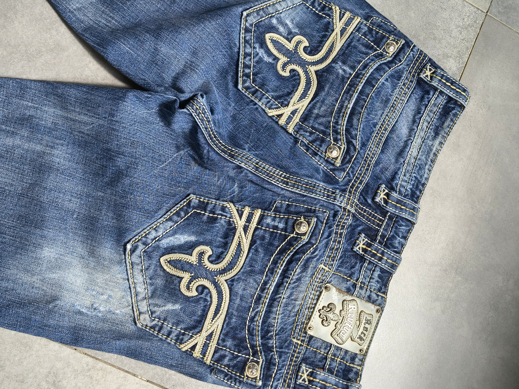 Granatowe bootcut jeansy Rock Revival