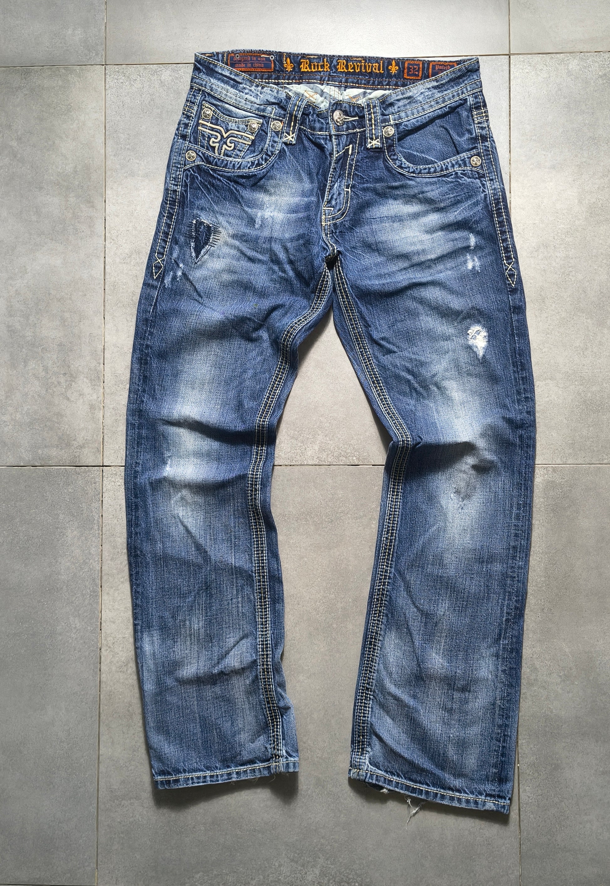 Granatowe bootcut jeansy Rock Revival
