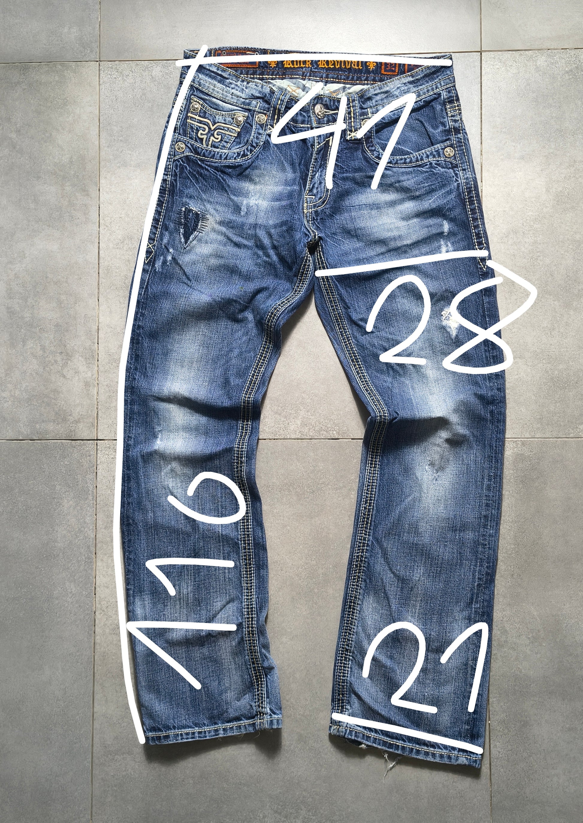 Granatowe bootcut jeansy Rock Revival