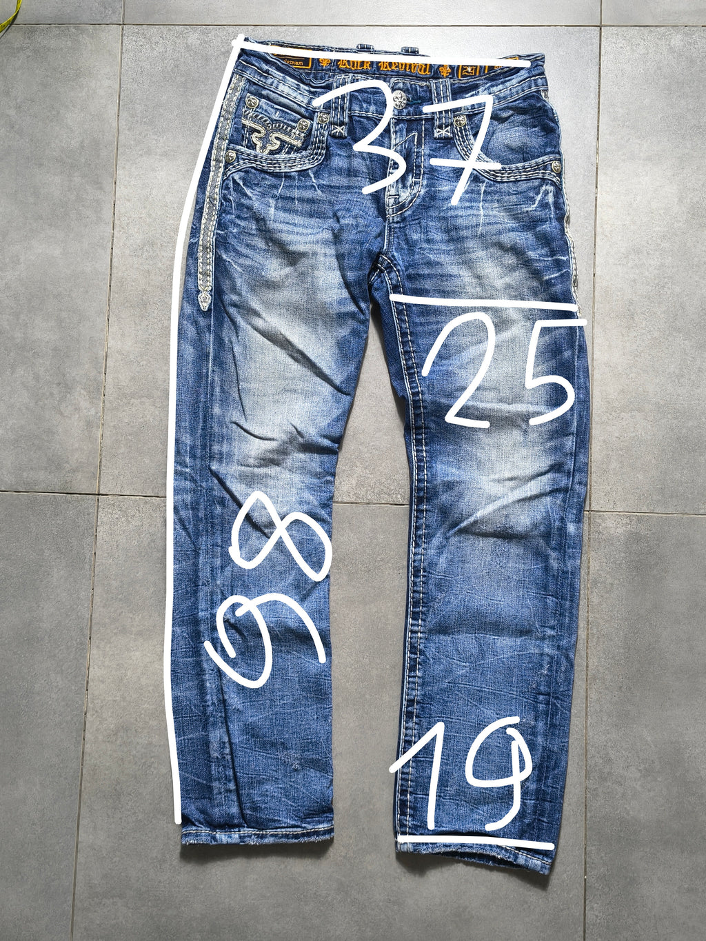 Niebieskie straight fit jeansy Rock Revival