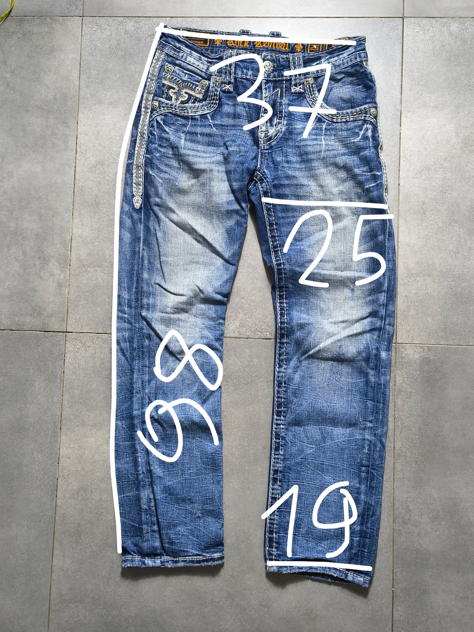 Niebieskie straight fit jeansy Rock Revival